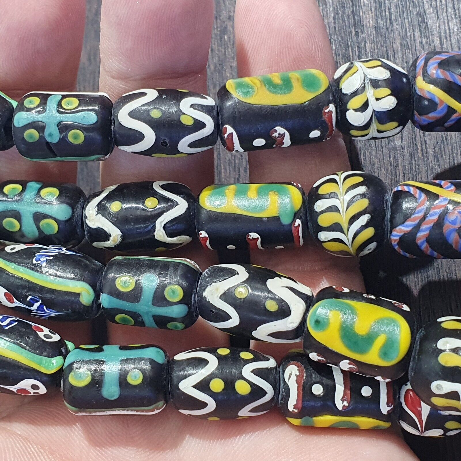 Vintage Fancy Venetian Style Trade Beads | African  | LONG STRAND