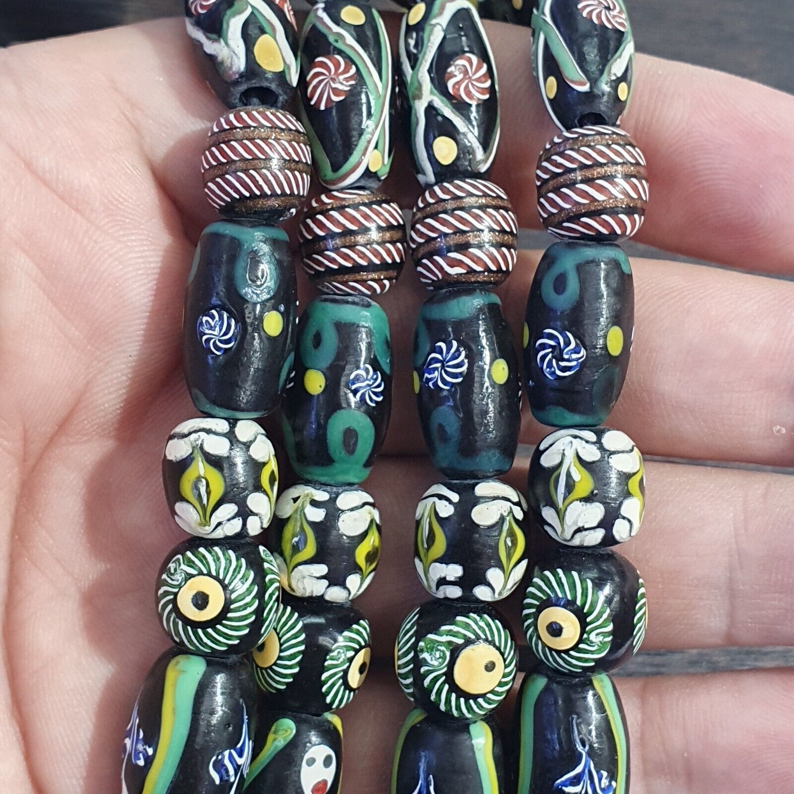 Vintage Fancy Venetian Style Trade Beads | African  | LONG STRAND