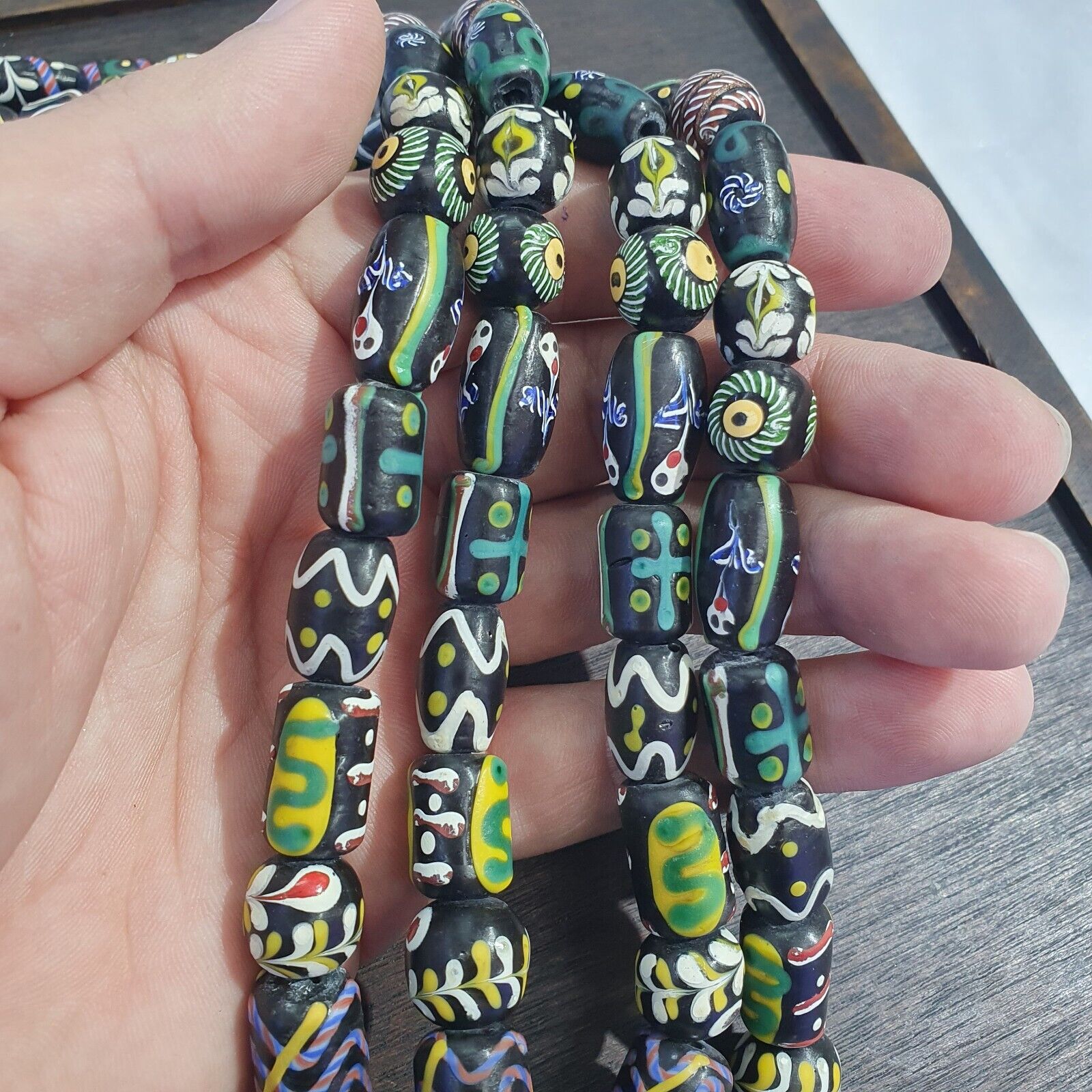 Vintage Fancy Venetian Style Trade Beads | African  | LONG STRAND