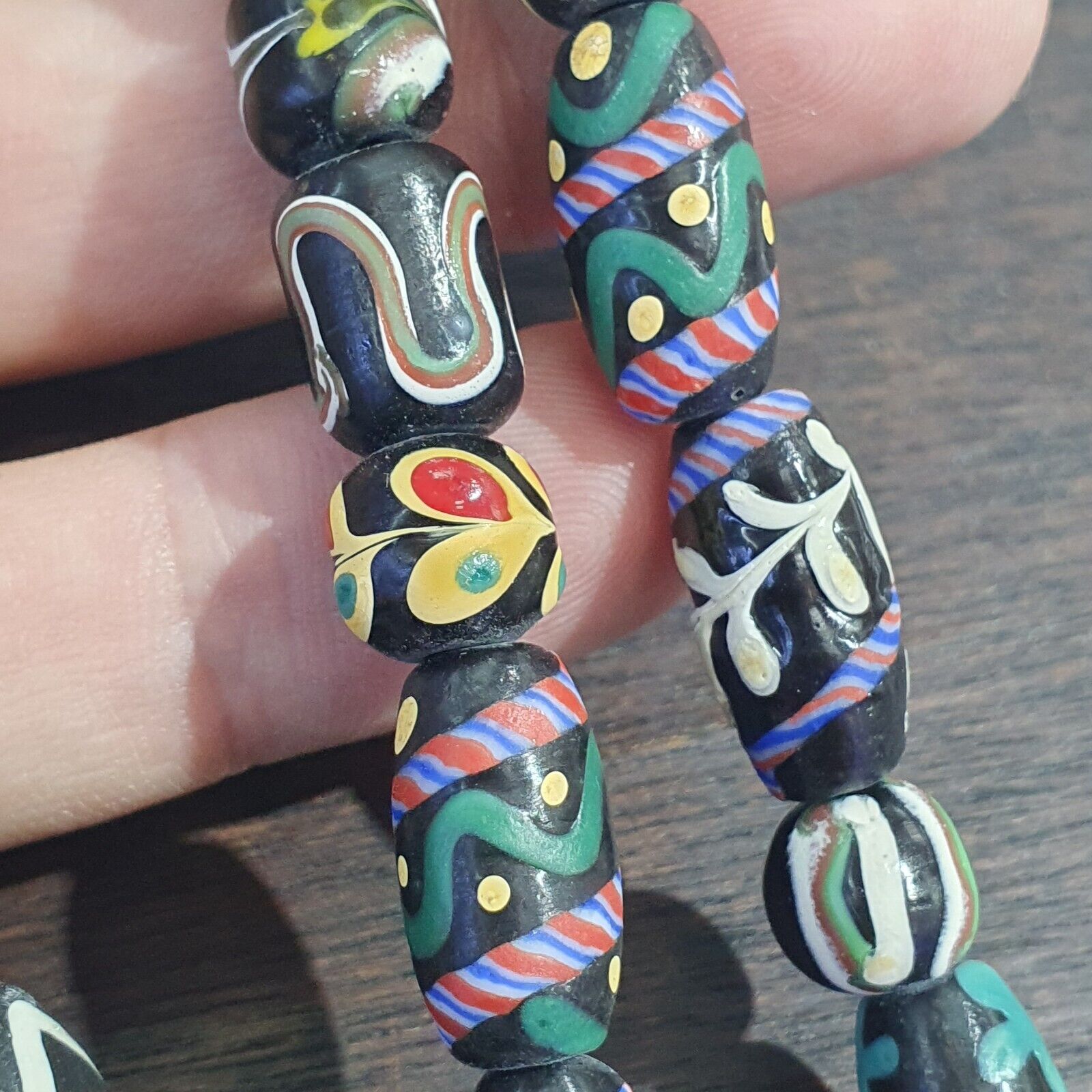 Vintage Fancy Venetian Style Trade Beads | African  | LONG STRAND