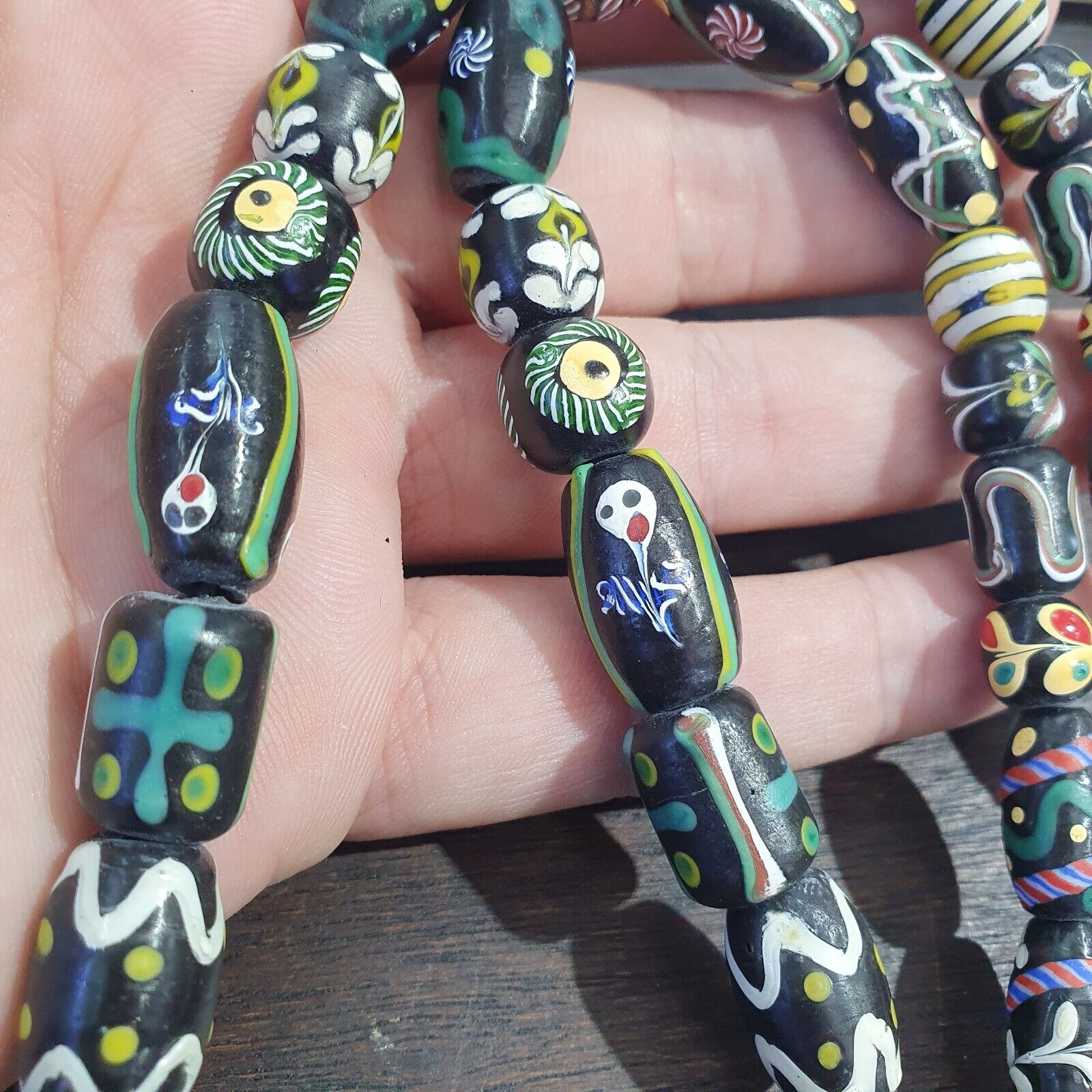 Vintage Fancy Venetian Style Trade Beads | African  | LONG STRAND