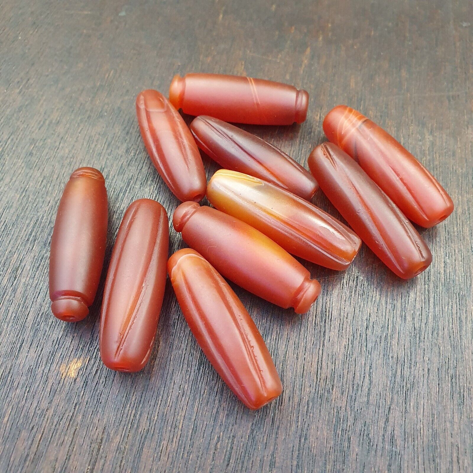 Lot 10 Antique Red Carving Agate Himalayan Tibetan Agate carnelian Beads