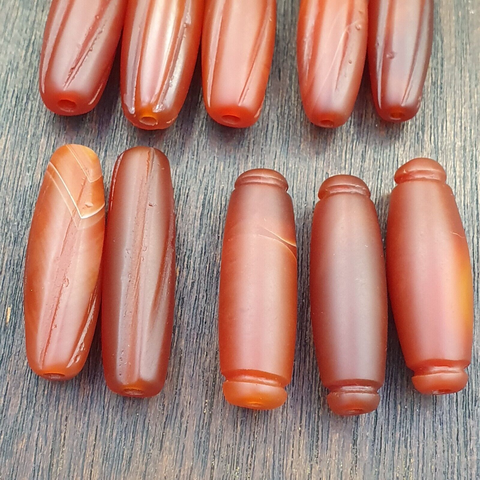 Lot 10 Antique Red Carving Agate Himalayan Tibetan Agate carnelian Beads