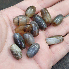 Himalayan Tibetan Agate Old Agate Beads Lot 12 pieces