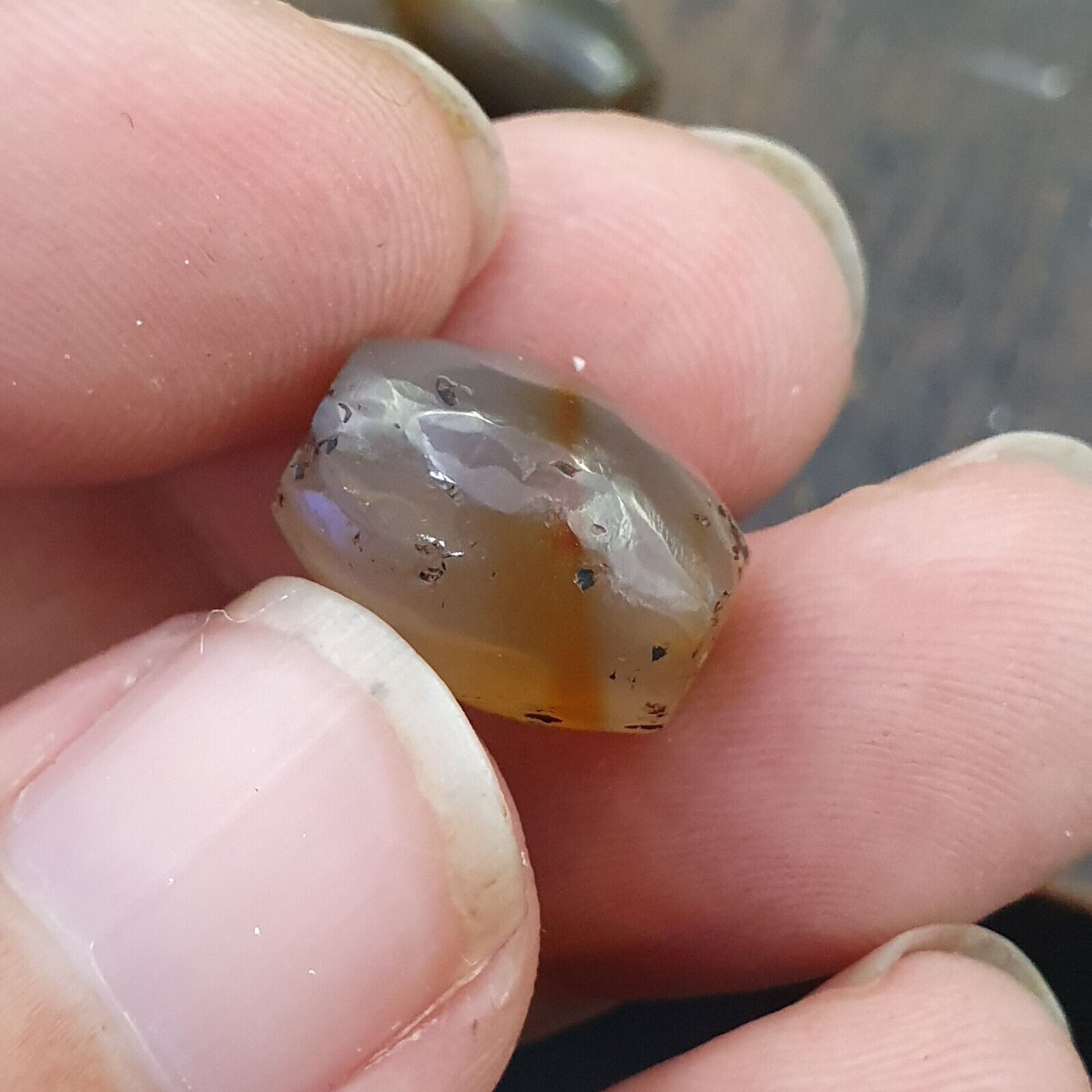 Himalayan Tibetan Agate Old Agate Beads Lot 12 pieces