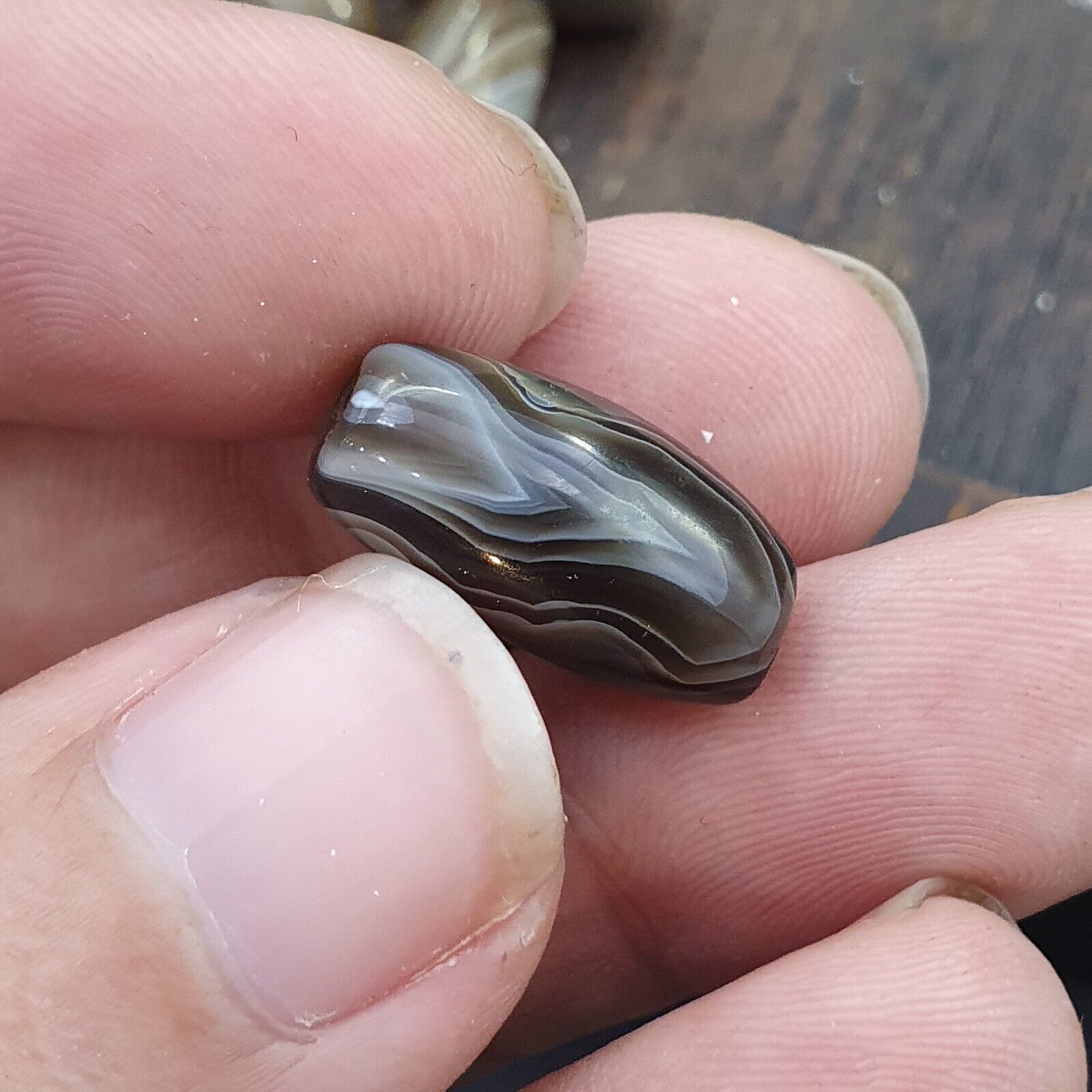 Himalayan Tibetan Agate Old Agate Beads Lot 12 pieces