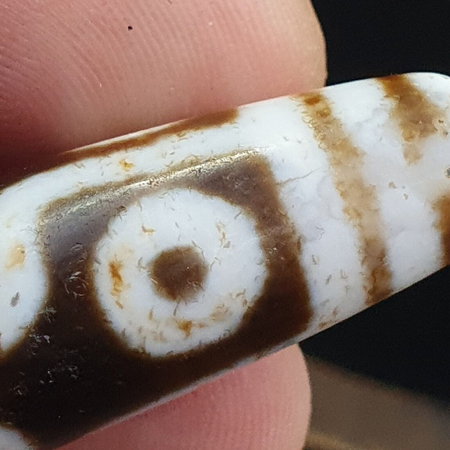 9 Augen tibetische Dzi-Perle, altes Amulett, antiker Achat, Tibet-Gzi-Anhänger