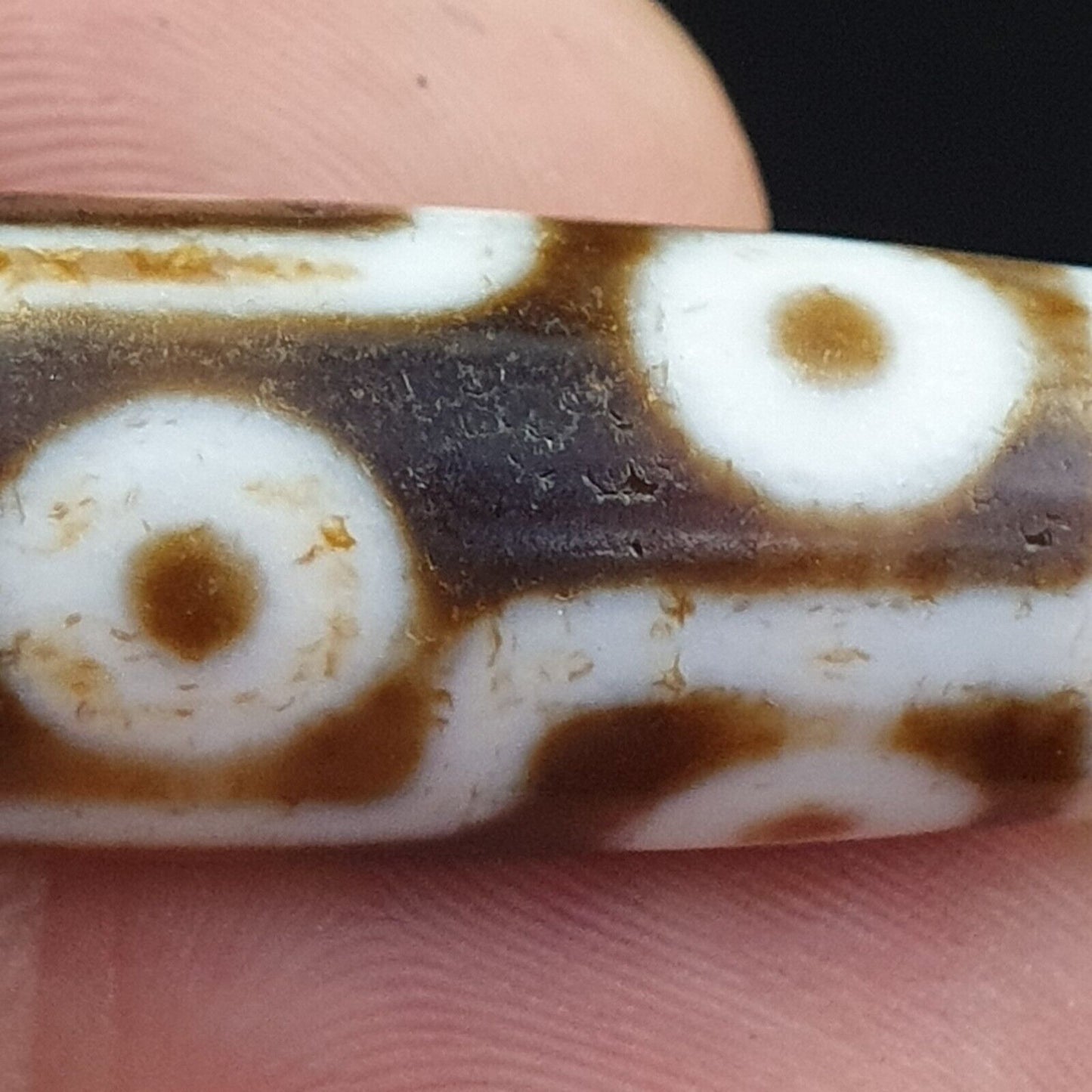 9 Augen tibetische Dzi-Perle, altes Amulett, antiker Achat, Tibet-Gzi-Anhänger