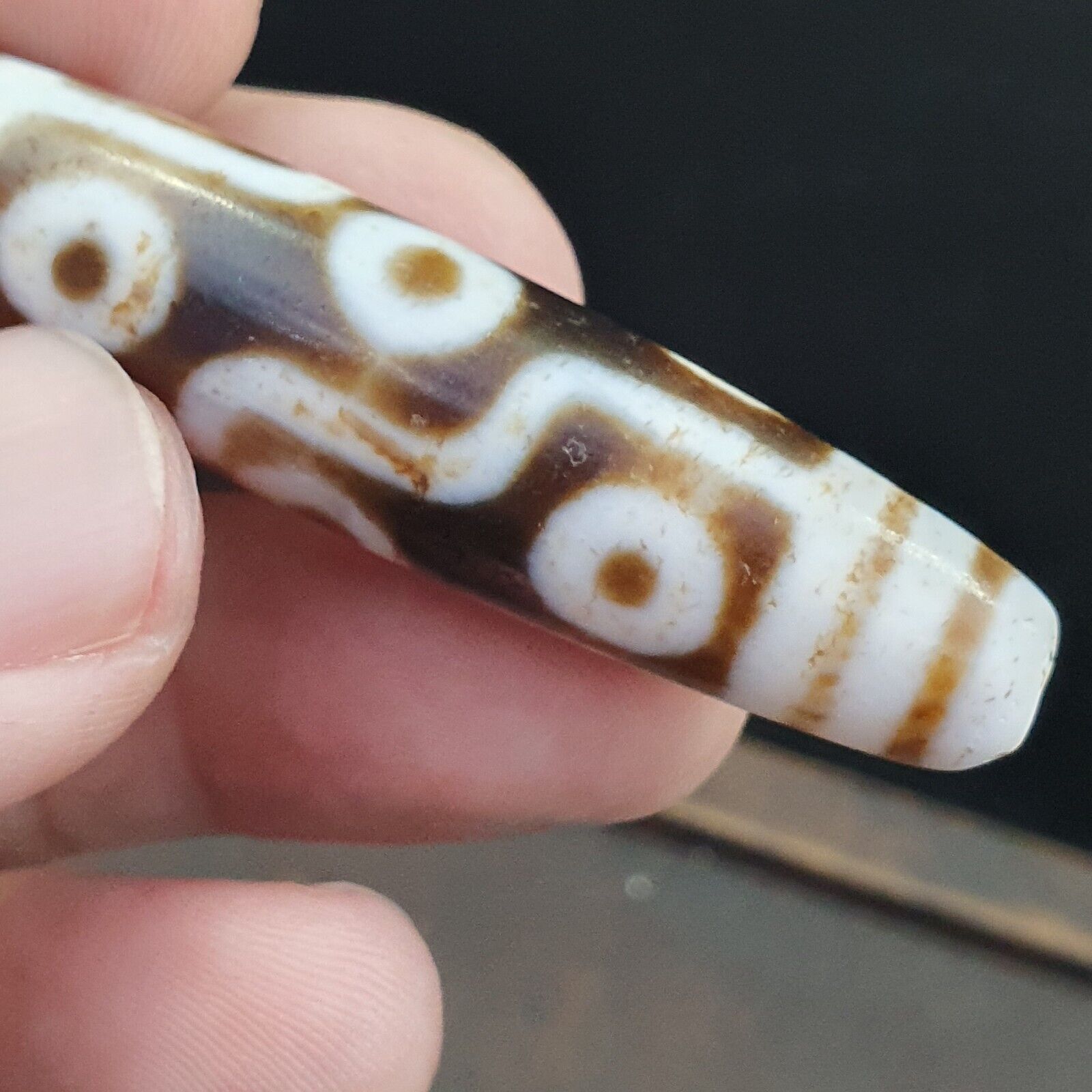 9 Eyes Tibetan dzi bead old amulet Antique Agate Tibet gzi pendant