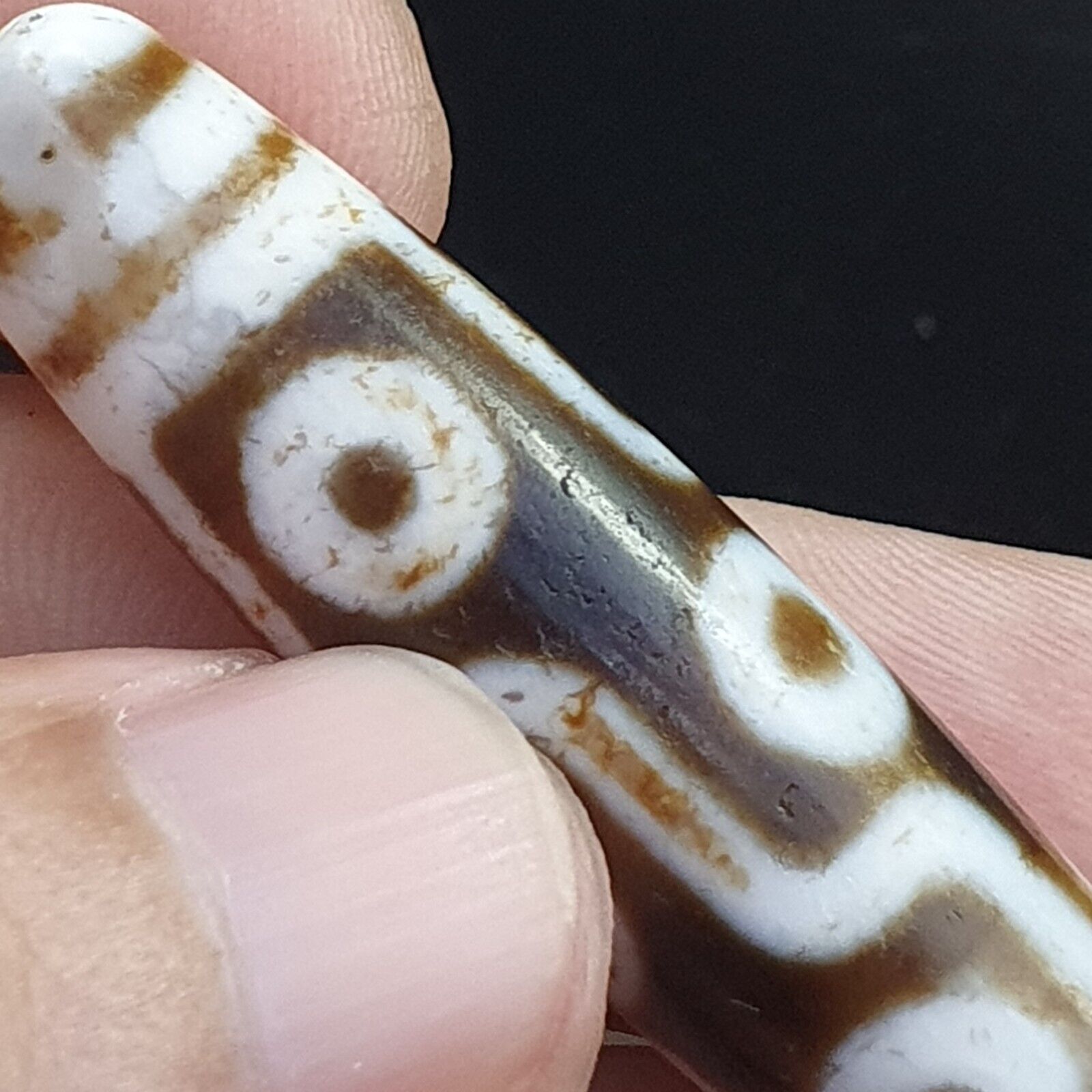 9 Eyes Tibetan dzi bead old amulet Antique Agate Tibet gzi pendant