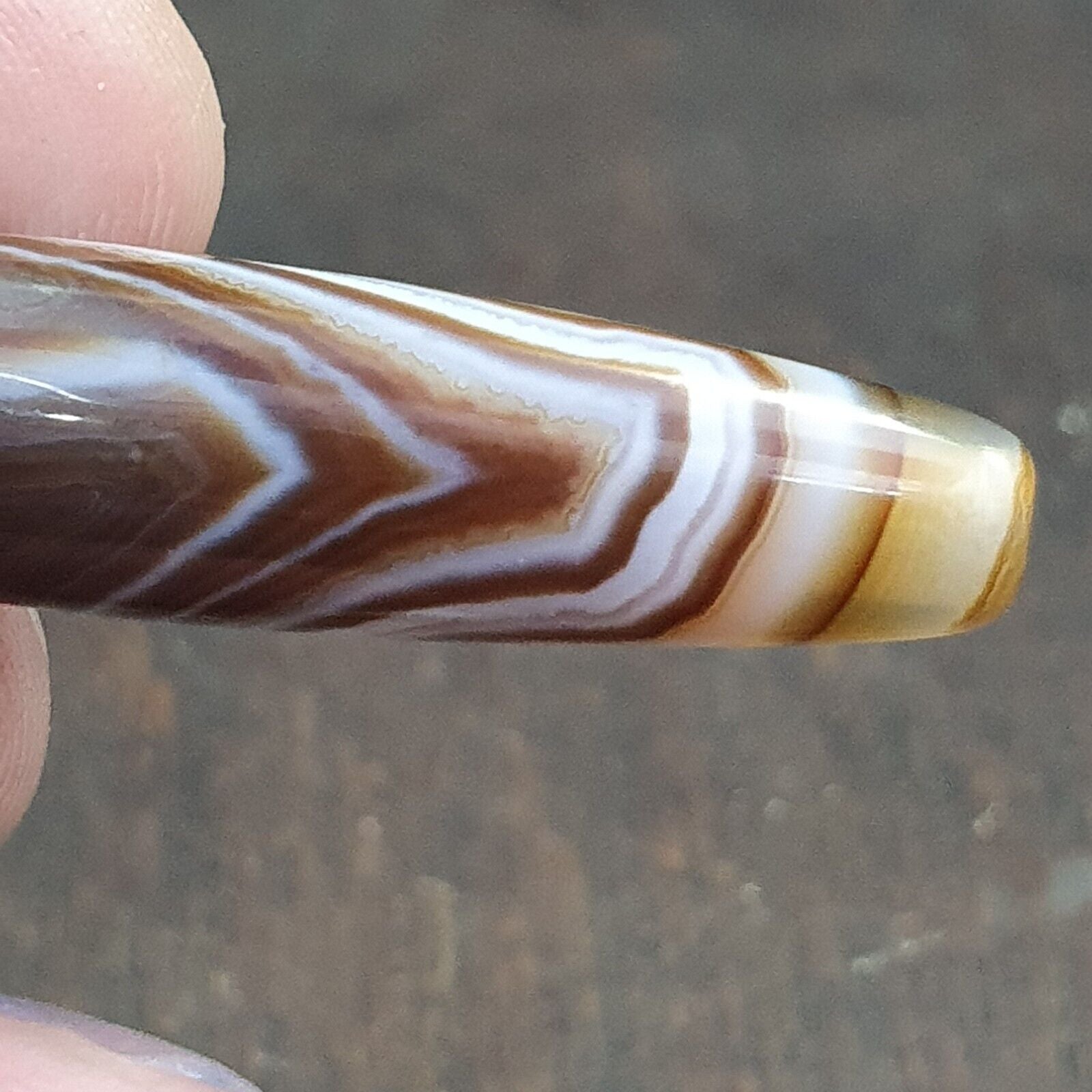 Pair Of Vintage Old Middle Eastern Persian Agate Natural Eye Agate Bead PMD-2