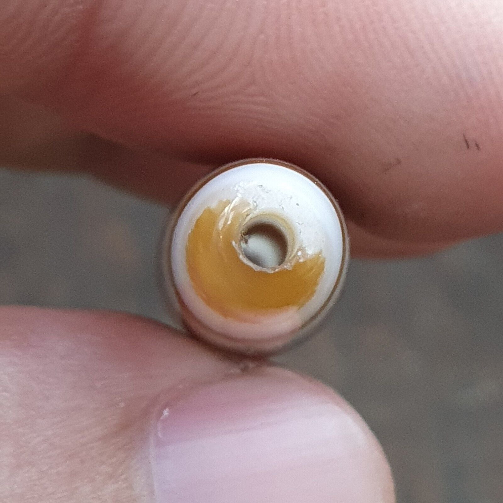 Pair Of Vintage Old Middle Eastern Persian Agate Natural Eye Agate Bead PMD-2