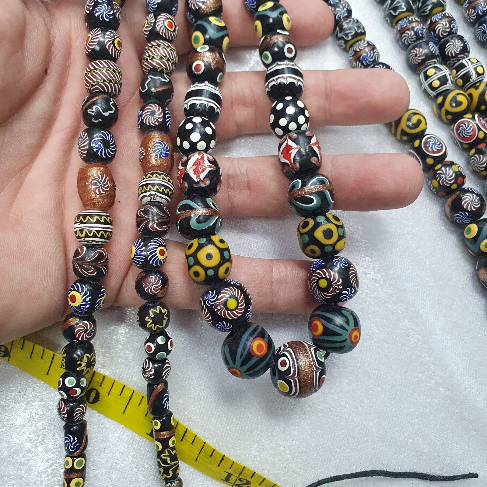 Vintage ausgefallene Handelsperlen im venezianischen Stil | LANGER STRANG