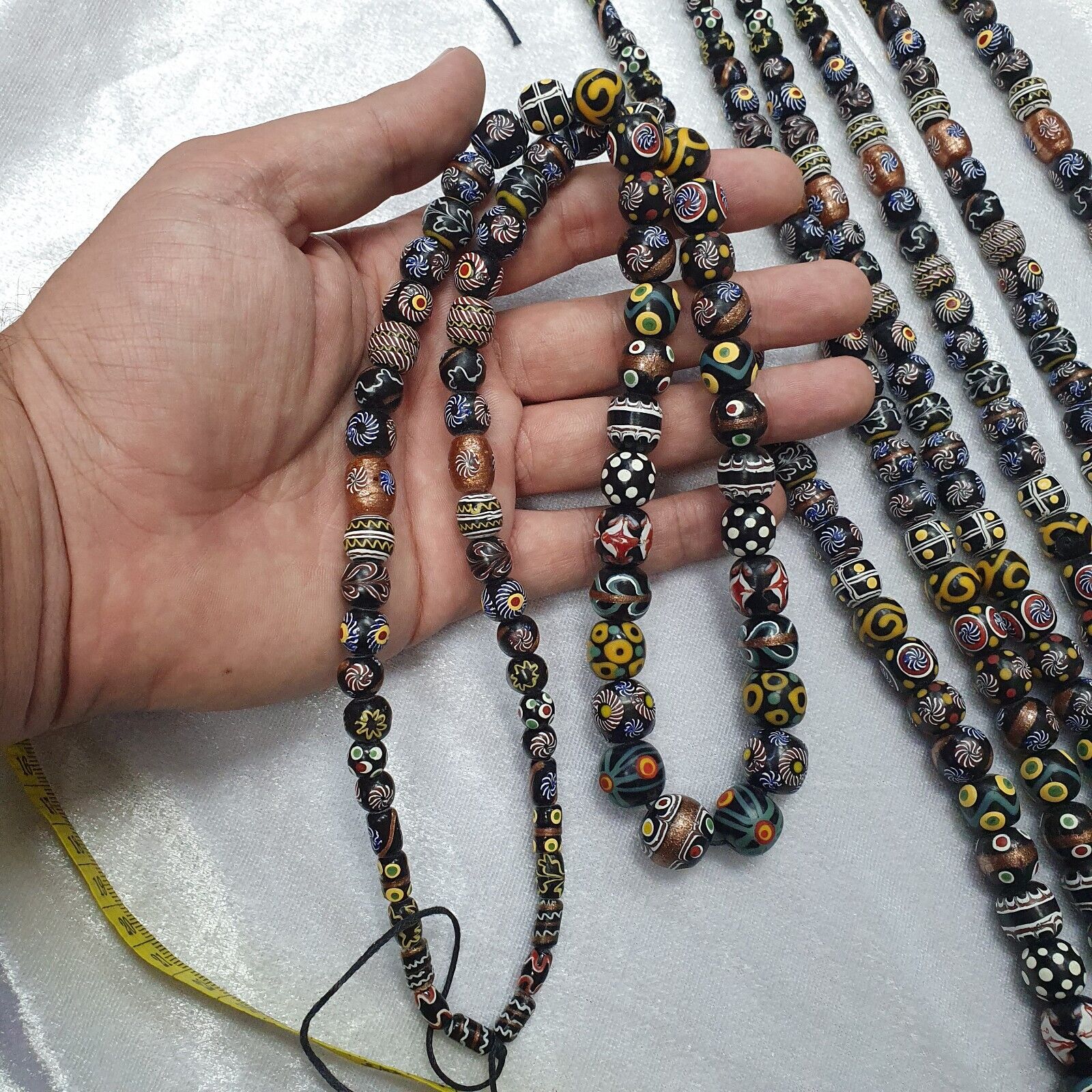 Vintage ausgefallene Handelsperlen im venezianischen Stil | LANGER STRANG