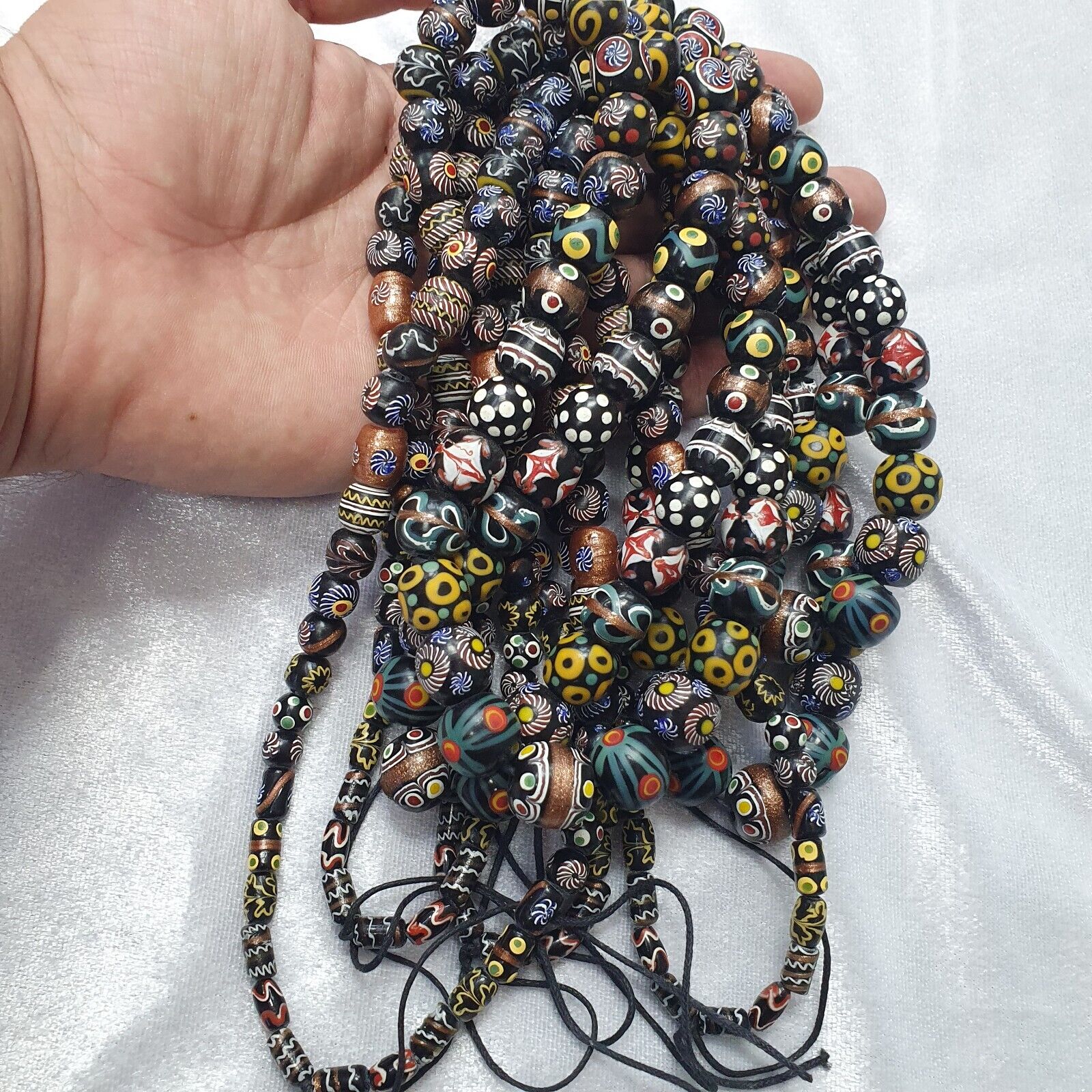 Vintage ausgefallene Handelsperlen im venezianischen Stil | LANGER STRANG