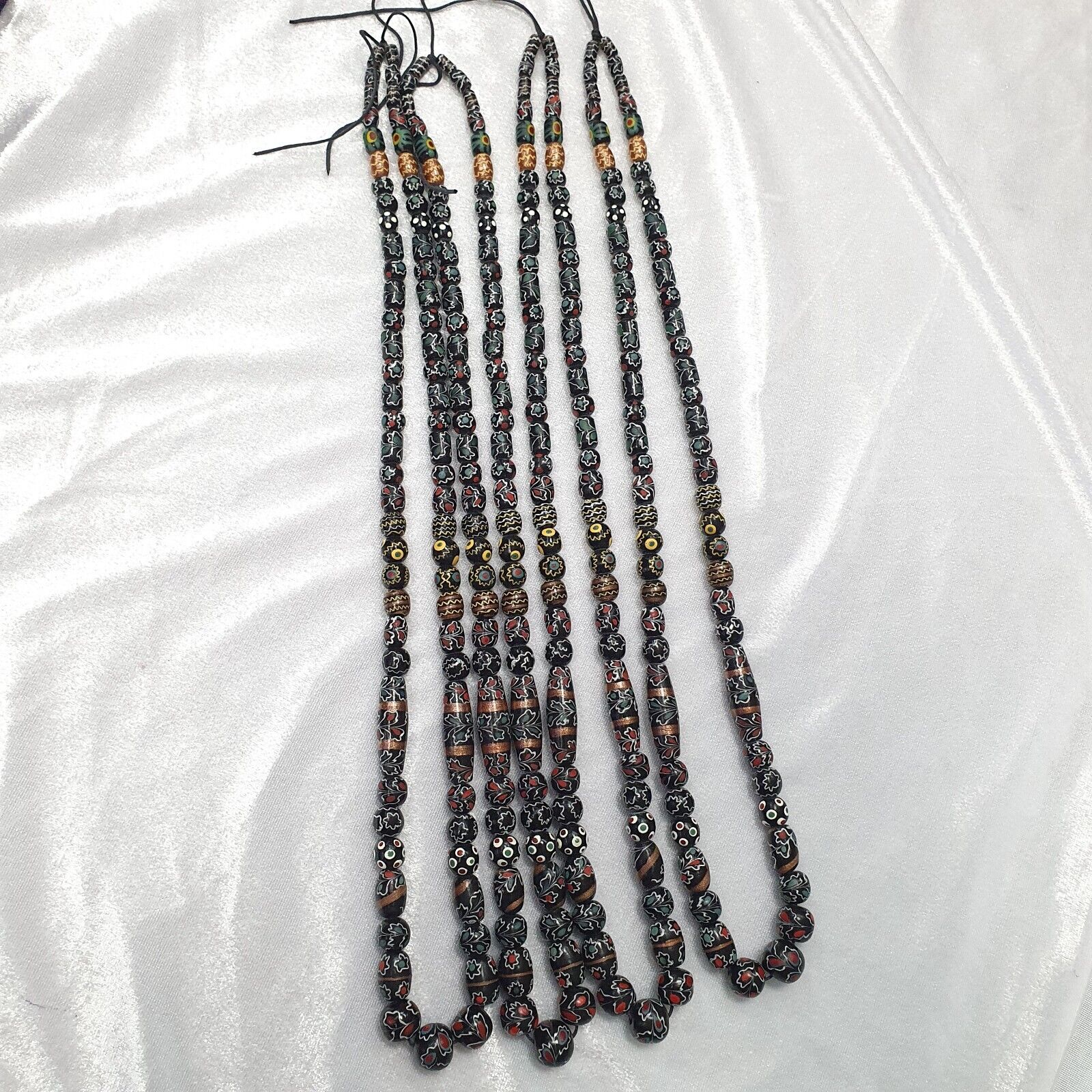 Vintage Floral Fancy Venetian Style Trade Beads  | LONG STRAND