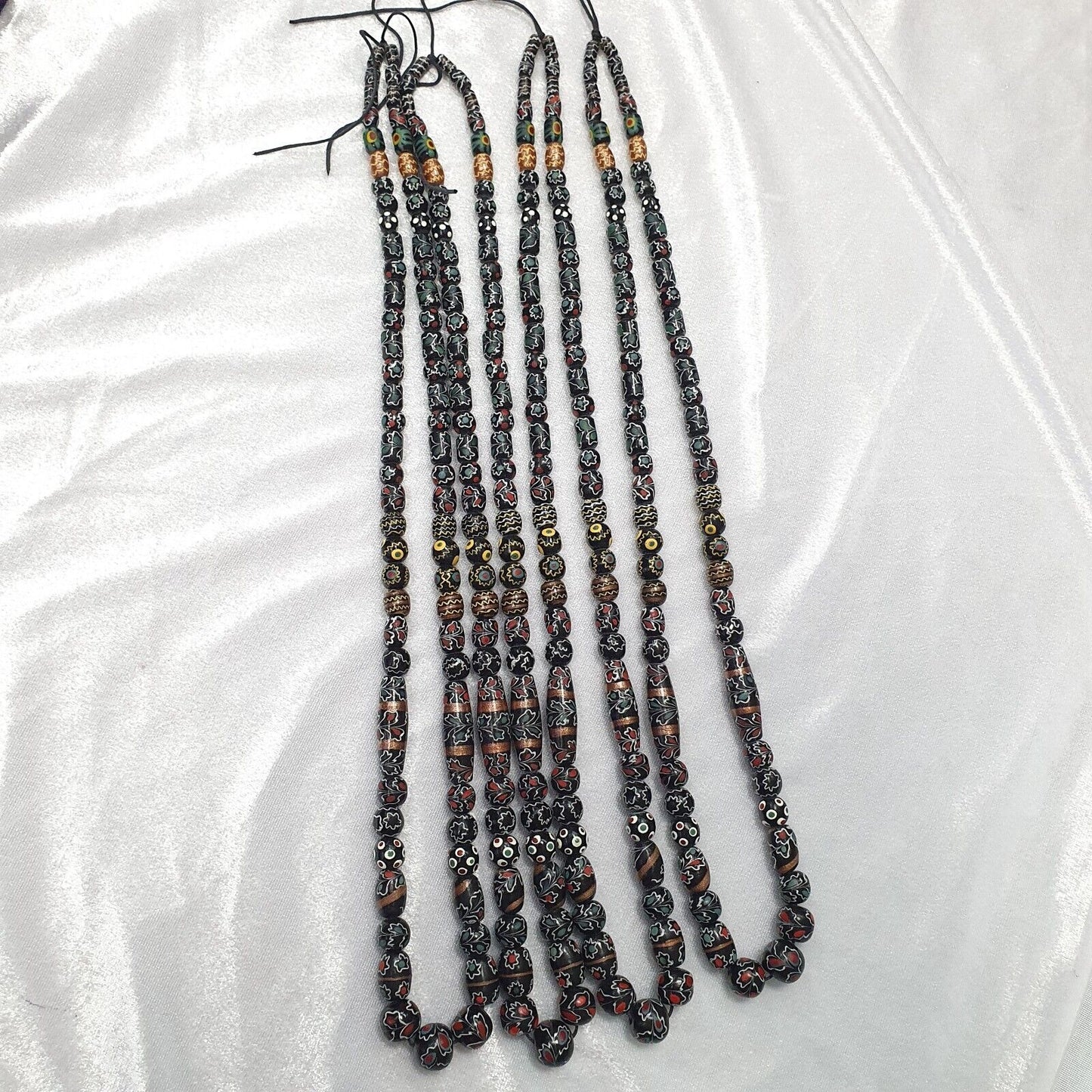 Vintage Floral Fancy Venetian Style Trade Beads  | LONG STRAND