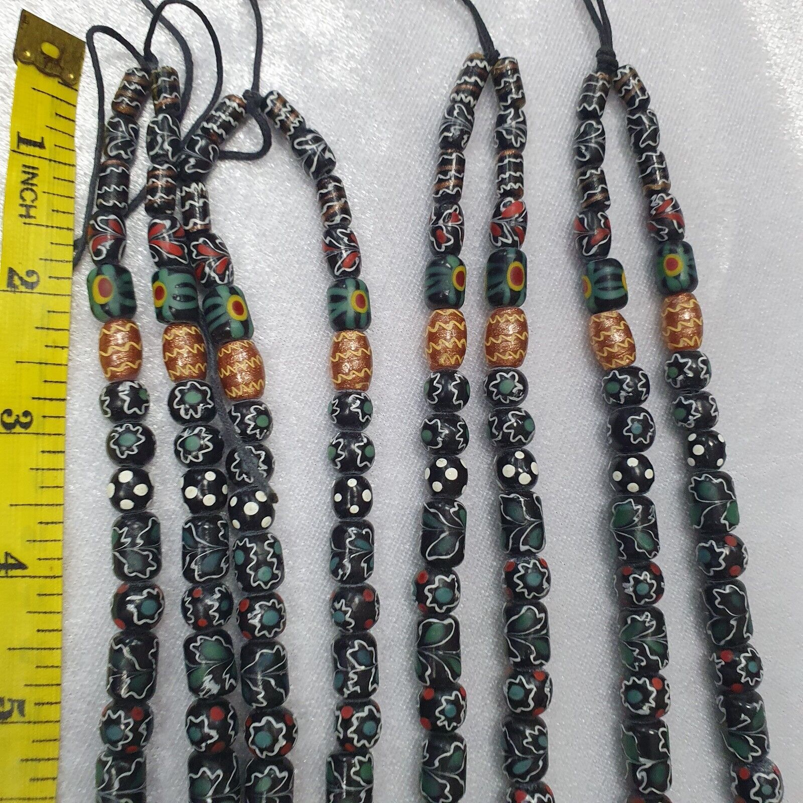 Vintage Floral Fancy Venetian Style Trade Beads  | LONG STRAND