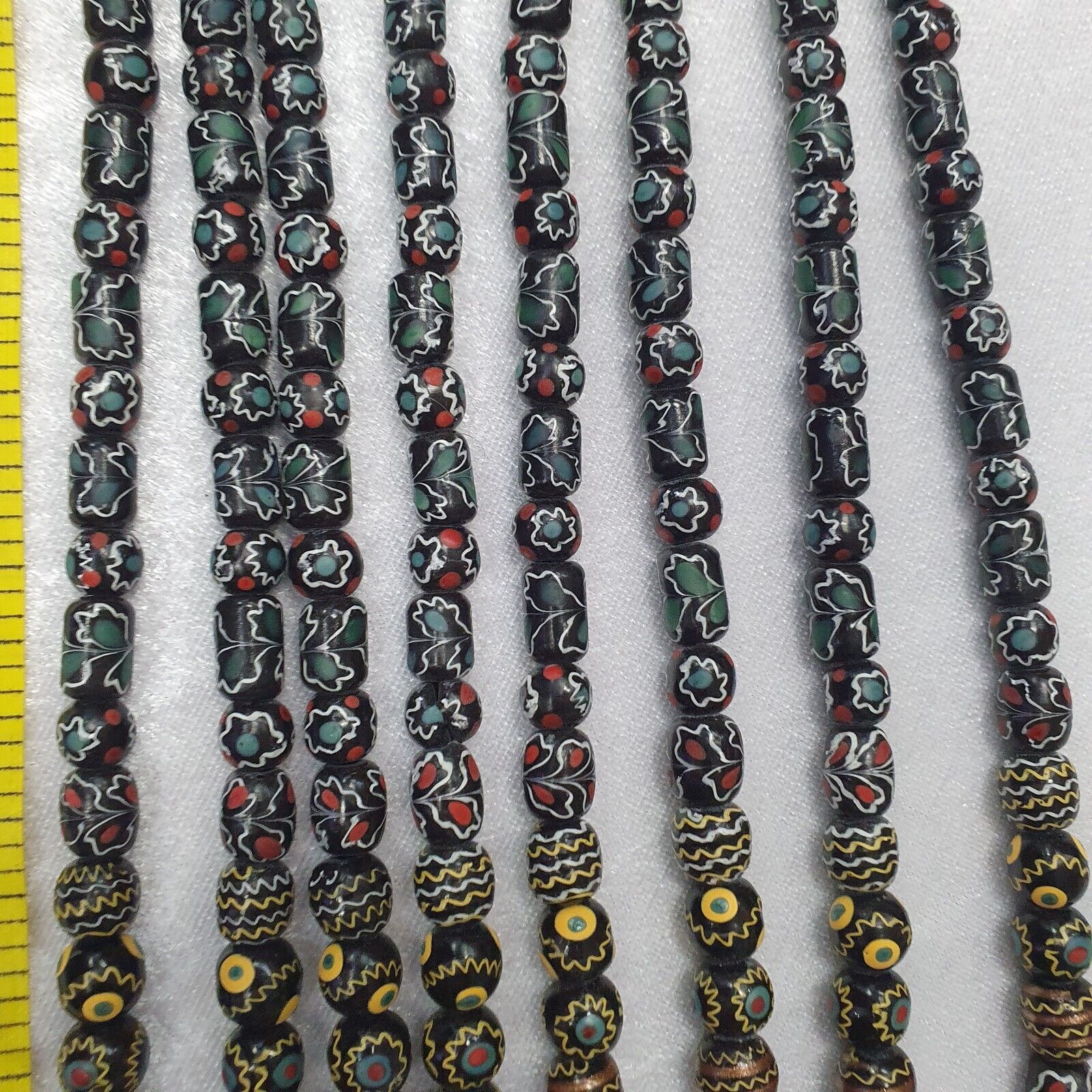 Vintage Floral Fancy Venetian Style Trade Beads  | LONG STRAND