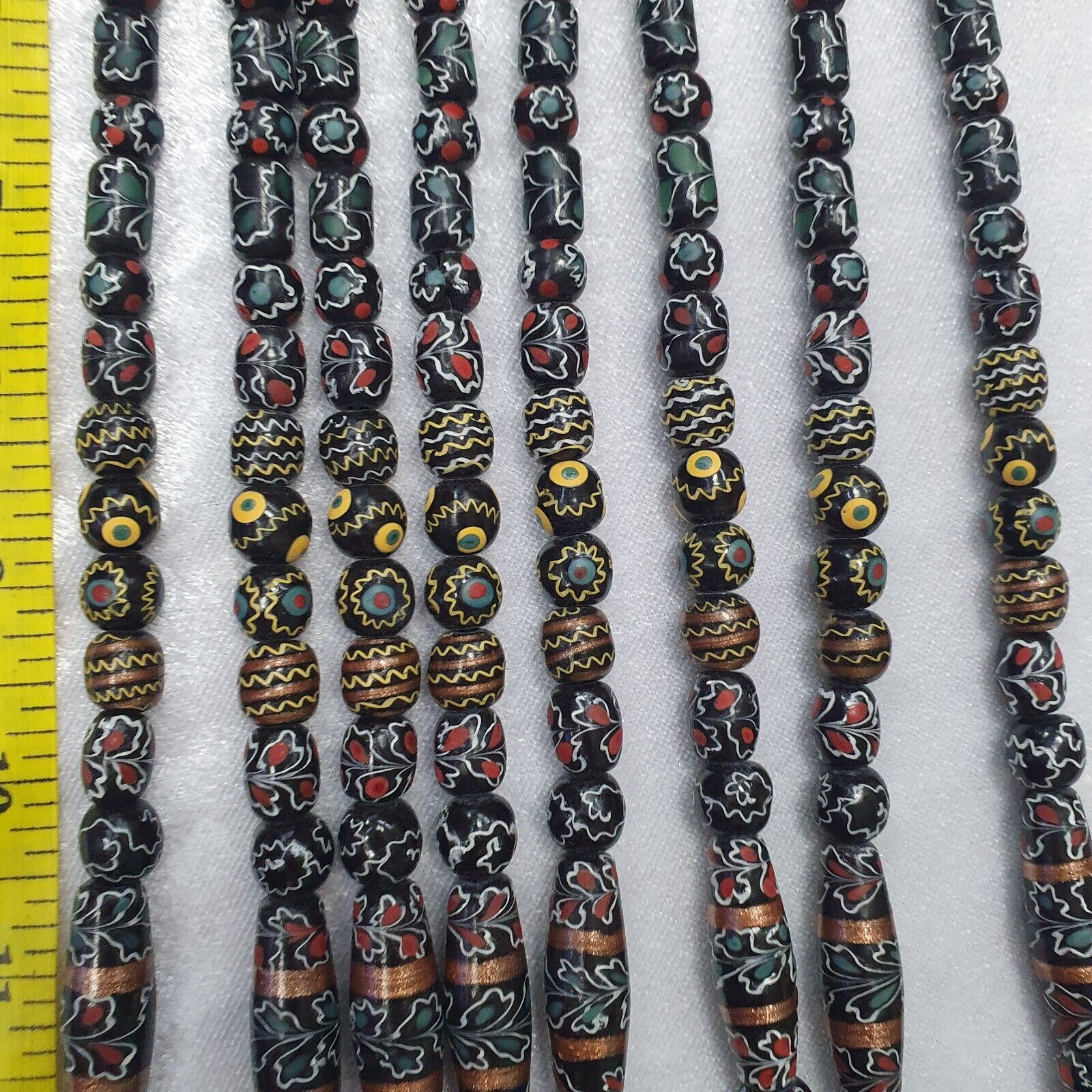 Vintage Floral Fancy Venetian Style Trade Beads  | LONG STRAND