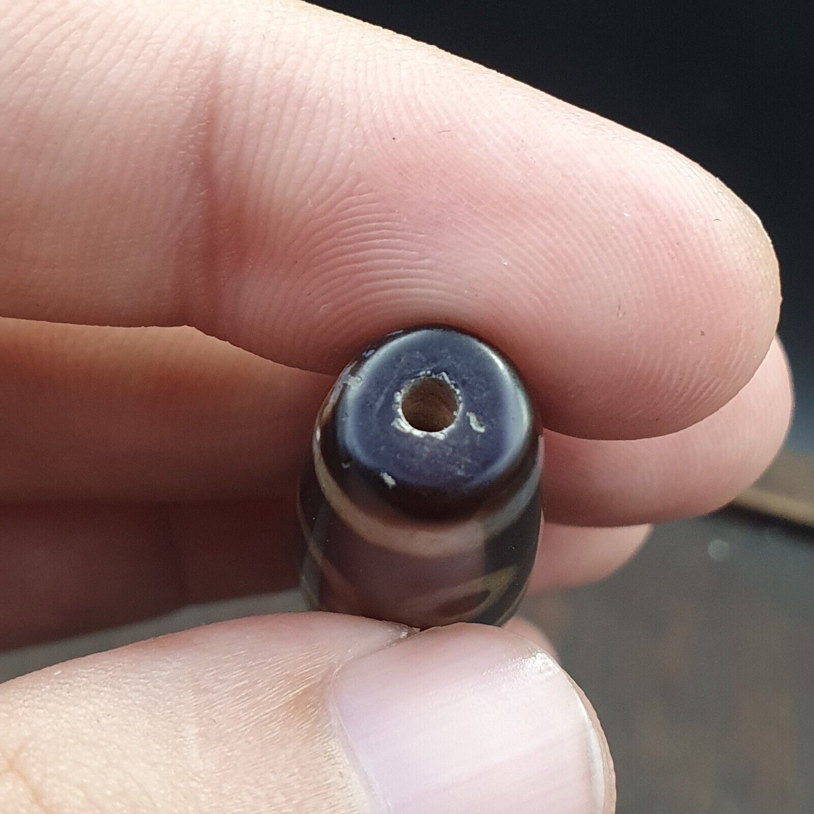 Old Tibetan Very unique 6 Eyes Agate stone Dzi Bead Amulet
