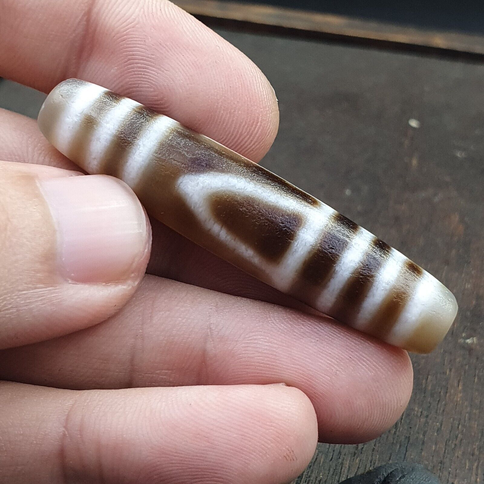 Agate 2 Eyes Tibetan Nepalese dzi bead pendant Agate Dzi Bead Amulet