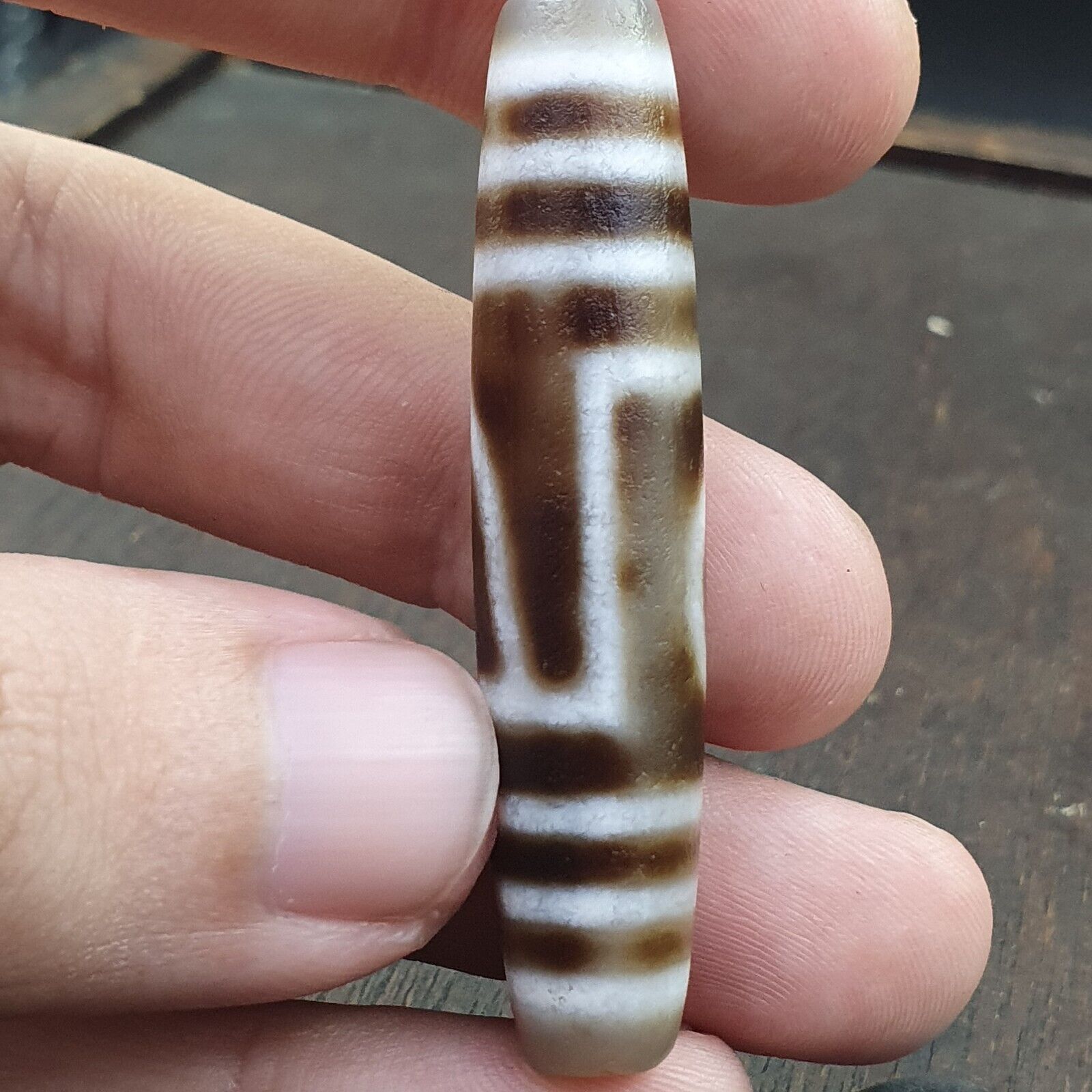 Agate 2 Eyes Tibetan Nepalese dzi bead pendant Agate Dzi Bead Amulet