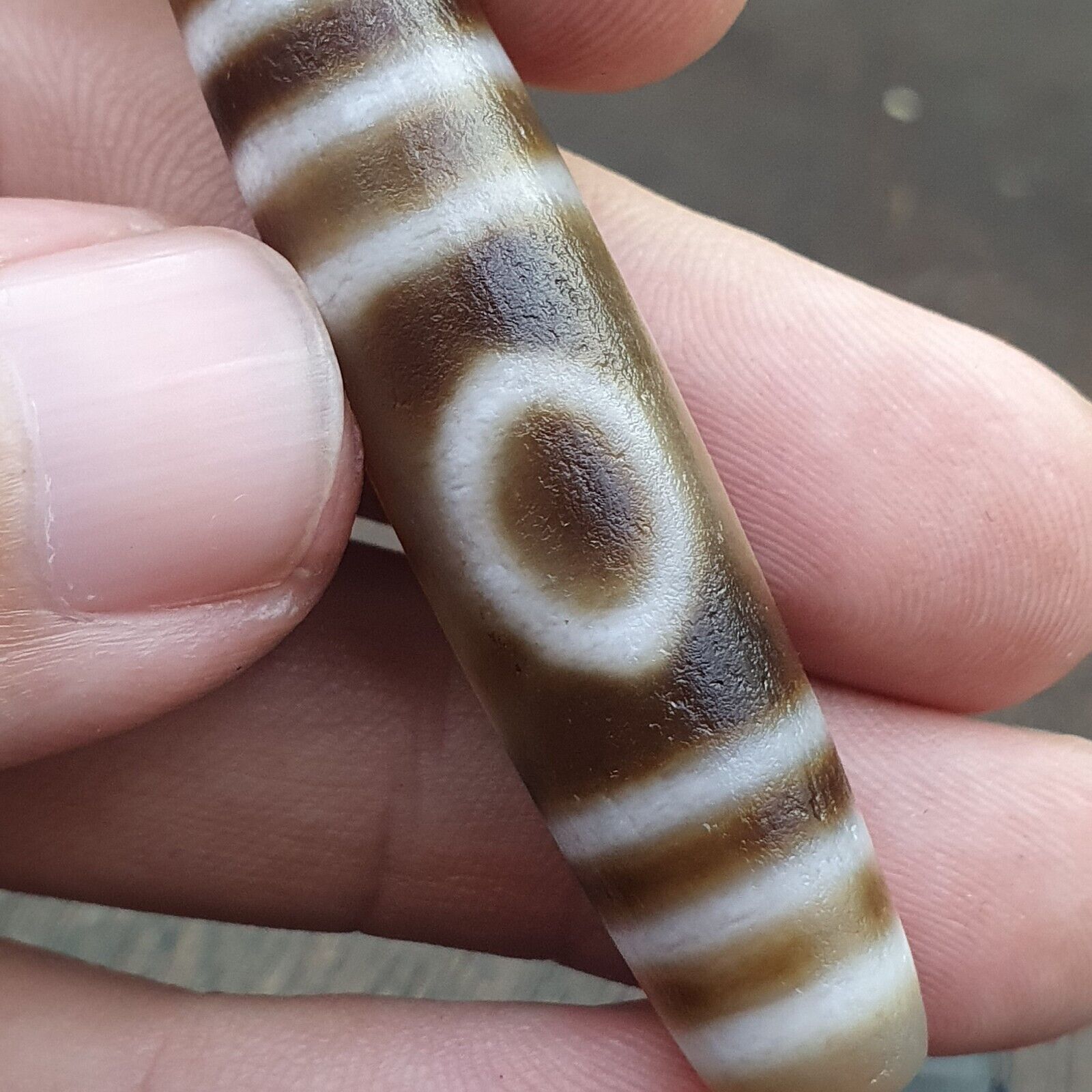 Agate 2 Eyes Tibetan Nepalese dzi bead pendant Agate Dzi Bead Amulet
