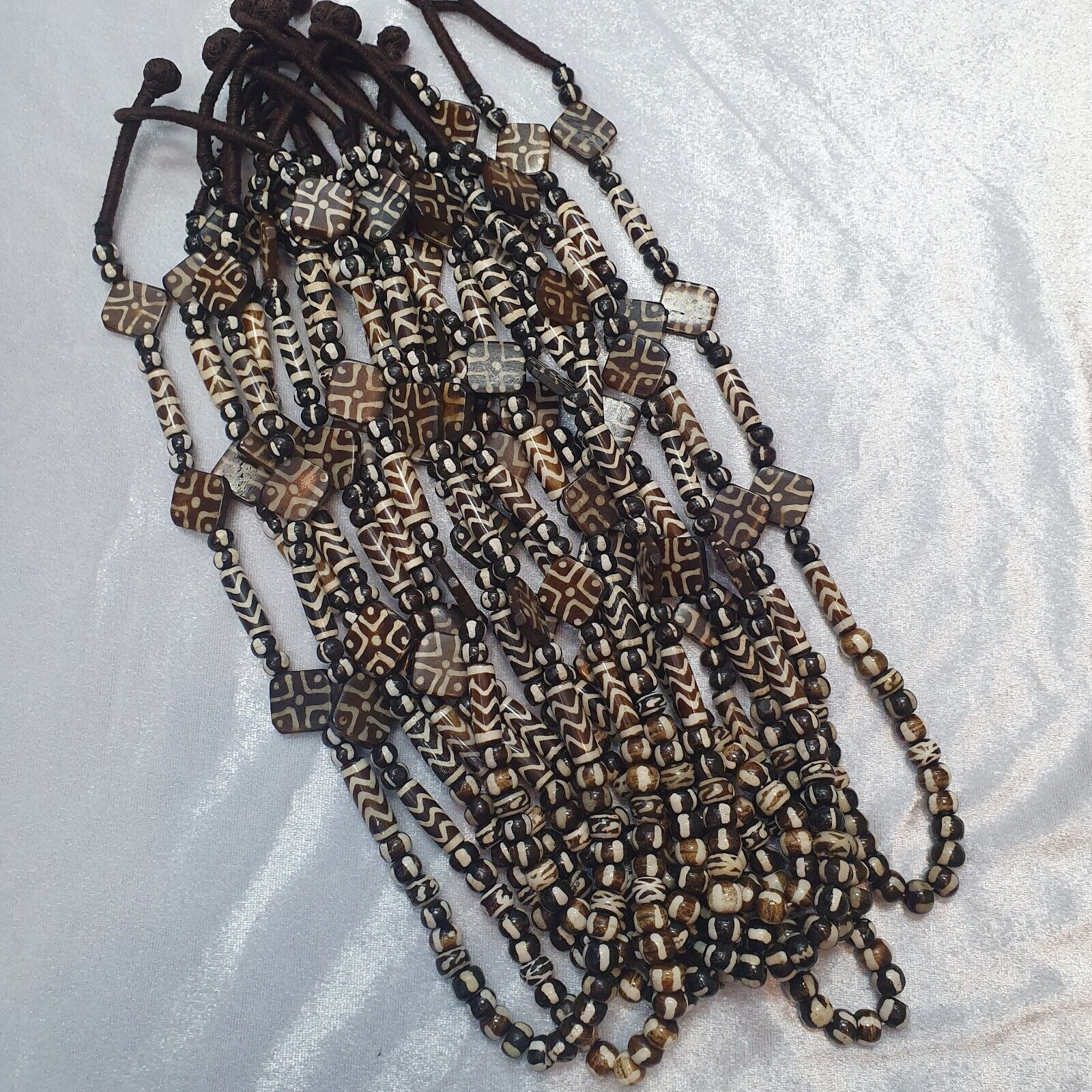 Nepalese Tibetan Indian Yak Bone Pyu Pumtek Style Beads Necklace