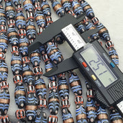 復古 Millefiori 花式羽毛和 V 形玻璃珠 25×10 毫米 |長鏈