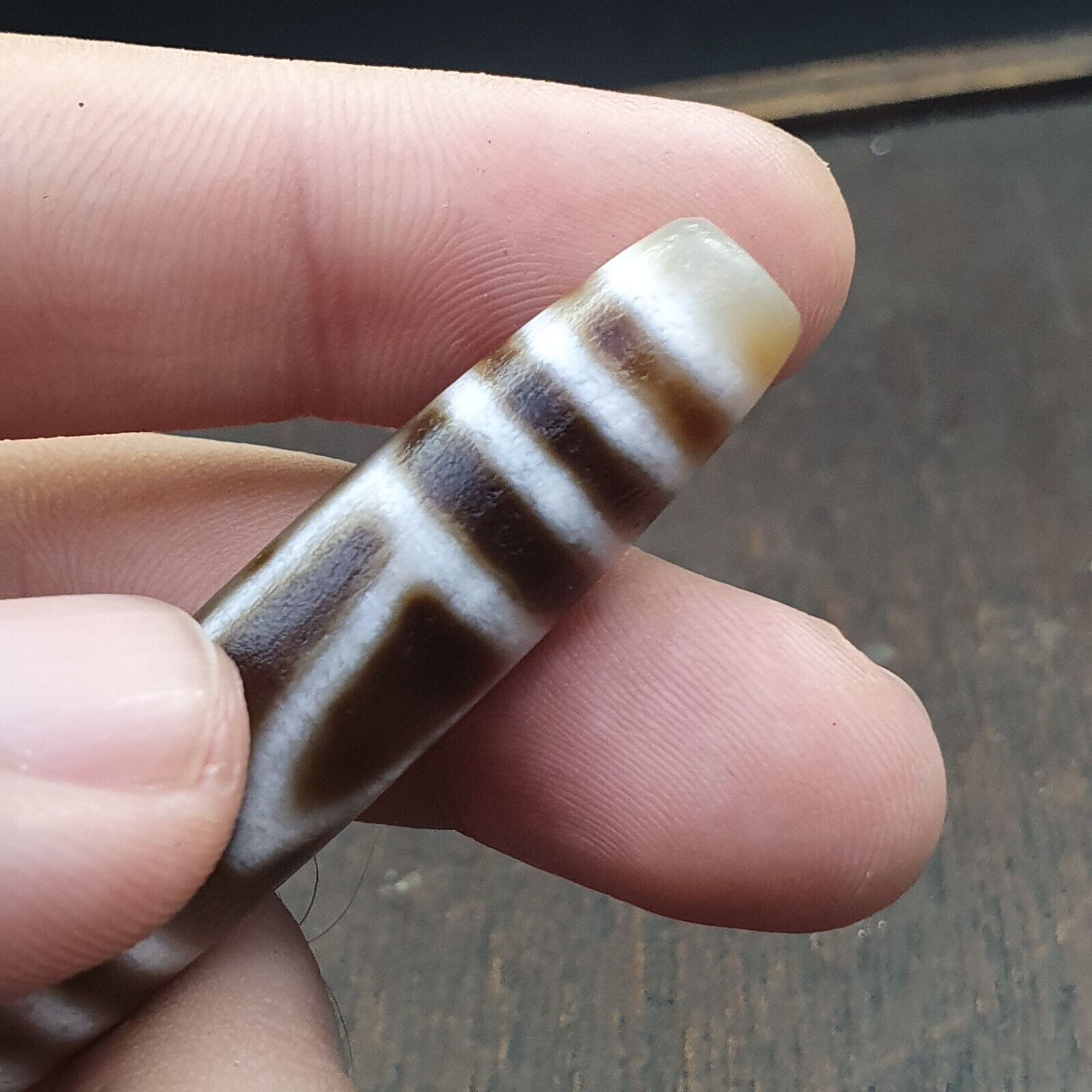 Agate 2 Eyes Tibetan Nepalese dzi bead pendant Agate Dzi Bead Amulet