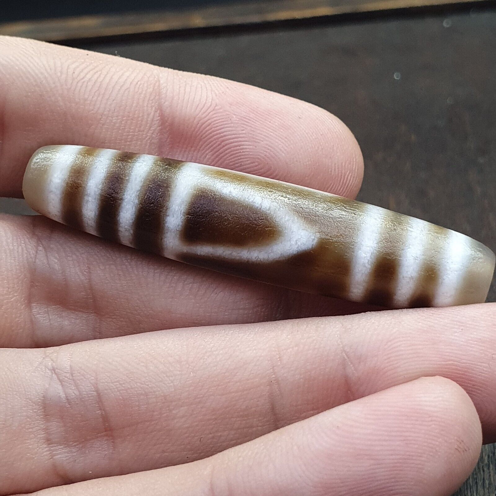 Agate 2 Eyes Tibetan Nepalese dzi bead pendant Agate Dzi Bead Amulet