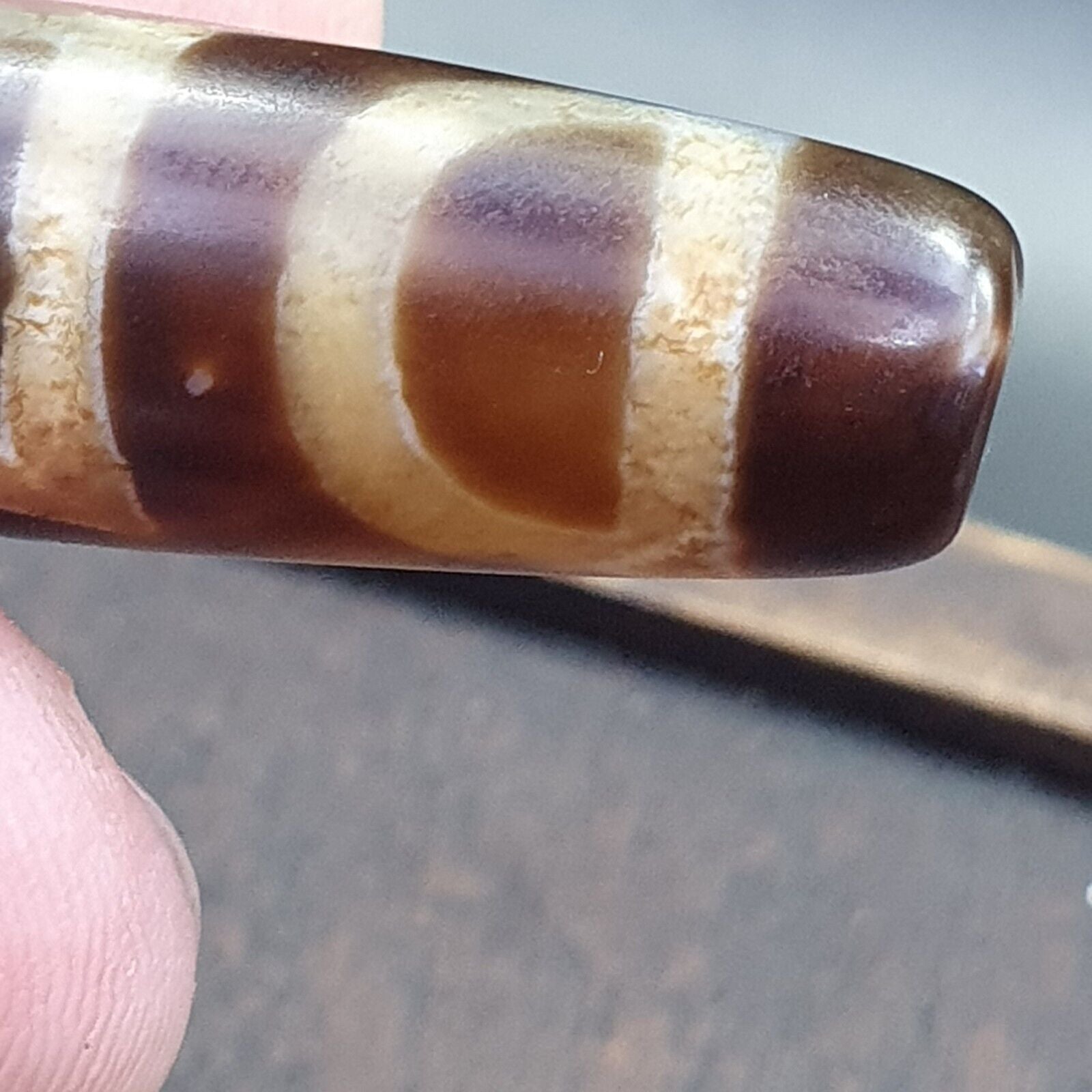 Vintage Old Tibetan Very unique Eyes Agate stone Dzi Bead Amulet