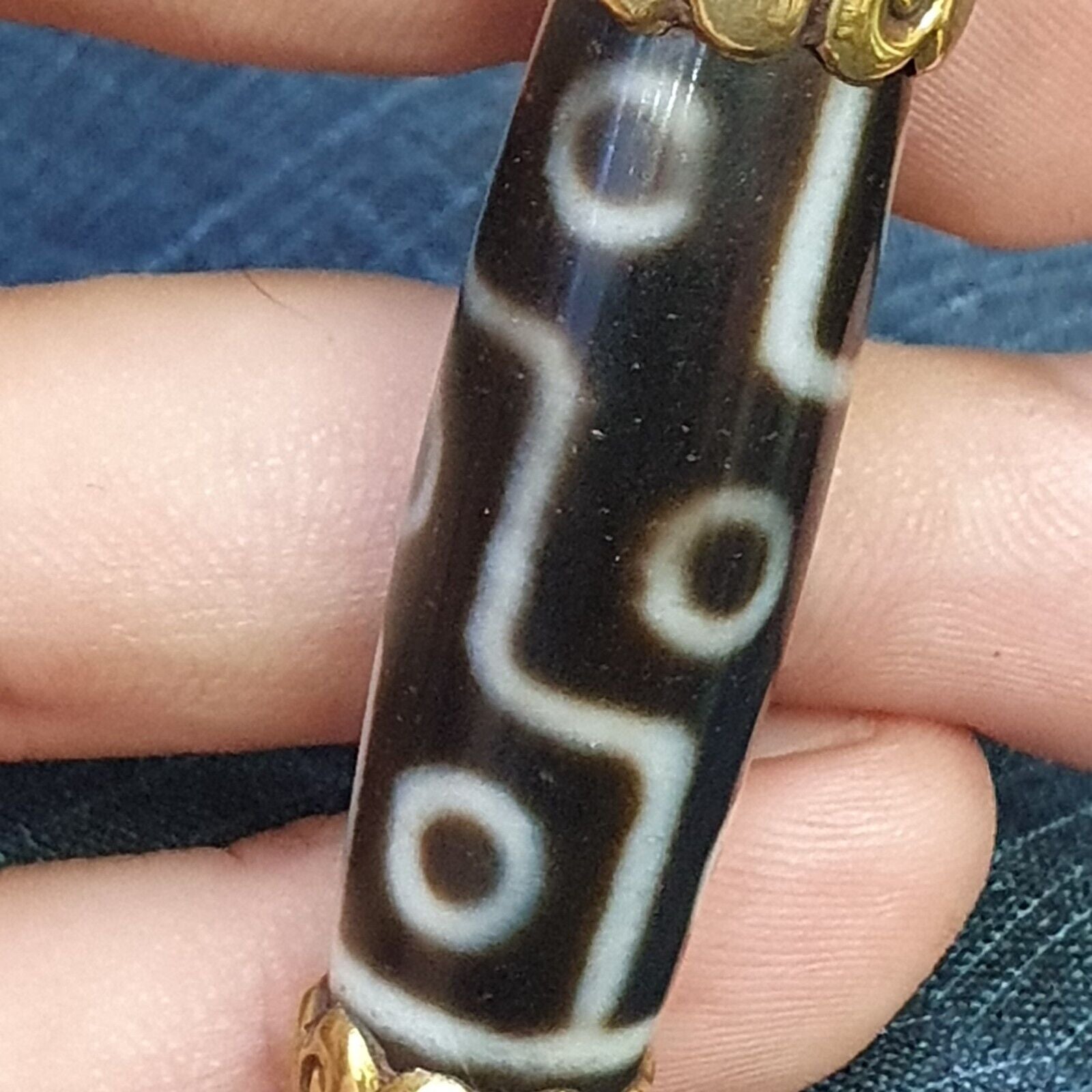 Amazing Corals Agate 9 Eyes Tibetan Nepalese dzi bead pendant  Dzi Bead Amulet