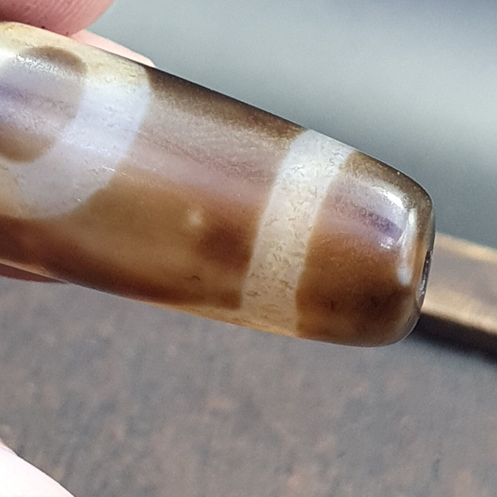Vintage Old Tibetan Very unique Eyes Agate stone Dzi Bead Amulet