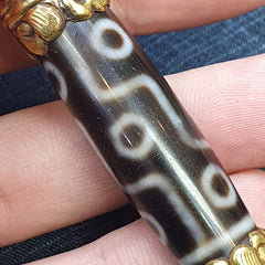 Amazing Corals Agate 9 Eyes Tibetan Nepalese dzi bead pendant  Dzi Bead Amulet