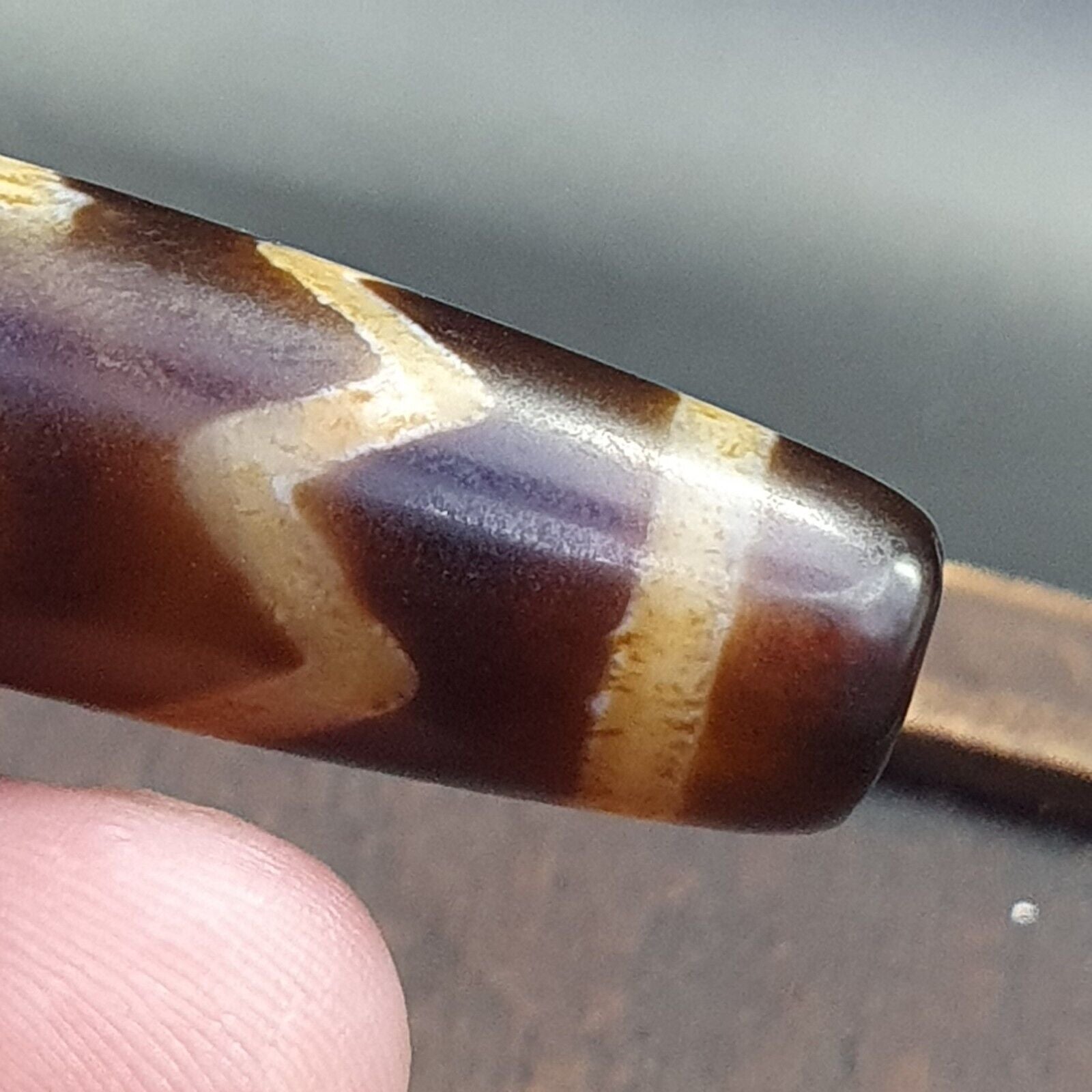 Vintage Old Tibetan Very unique Eyes Agate stone Dzi Bead Amulet