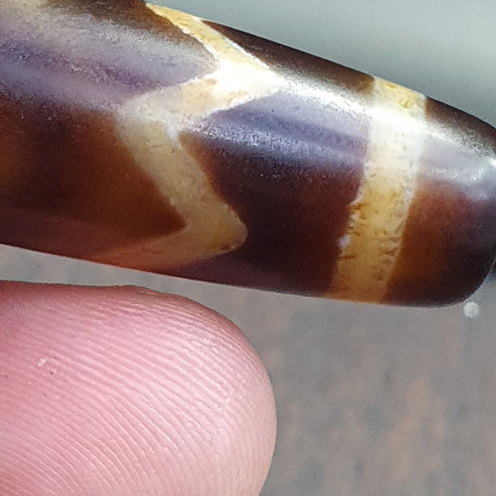 Vintage Old Tibetan Very unique Eyes Agate stone Dzi Bead Amulet