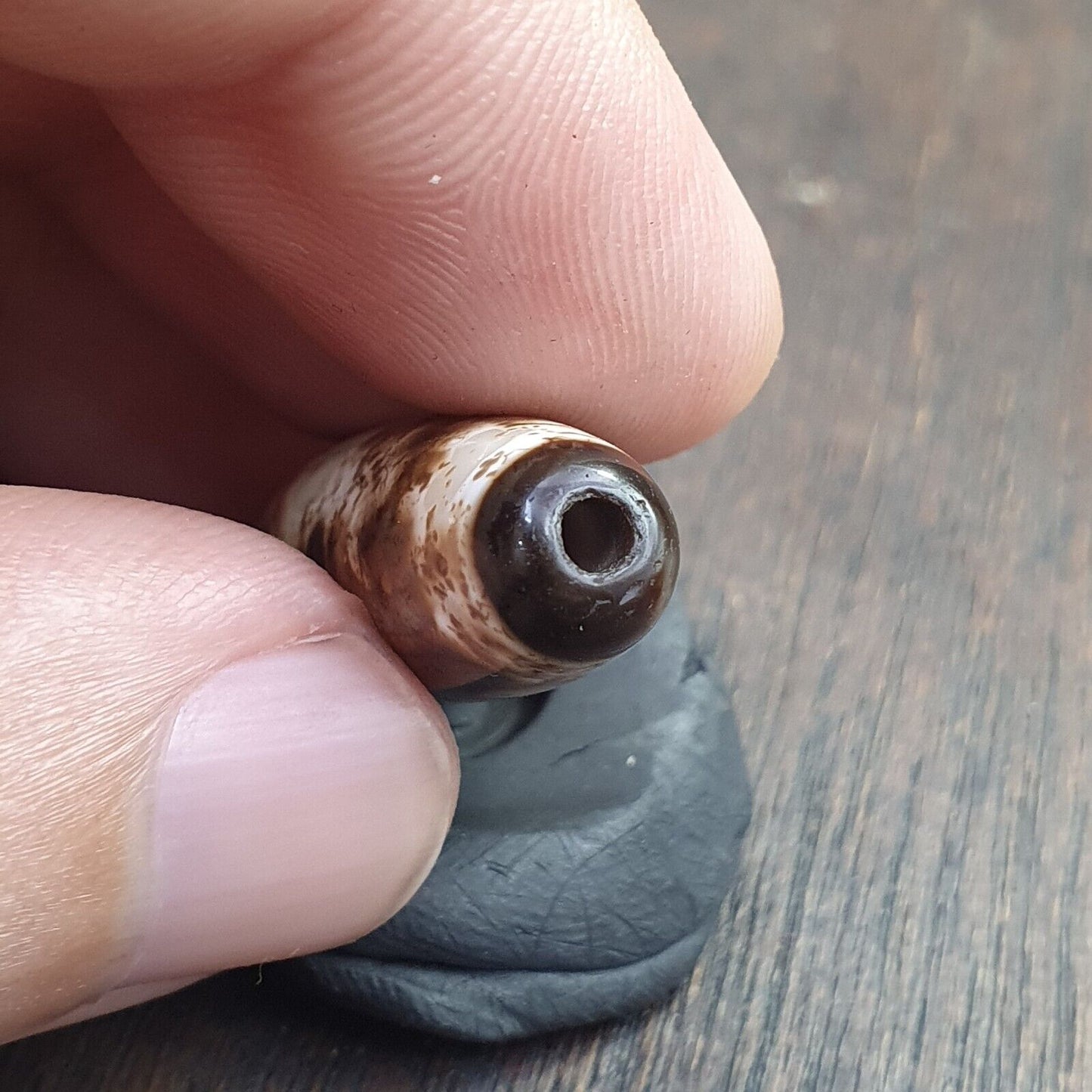 Vintage Achat verrosteter Dzi-Perlenanhänger Achat-Dzi-Perlen-Amulett 