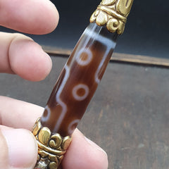 Amazing Corals Agate 9 Eyes Tibetan Nepalese dzi bead pendant  Dzi Bead Amulet
