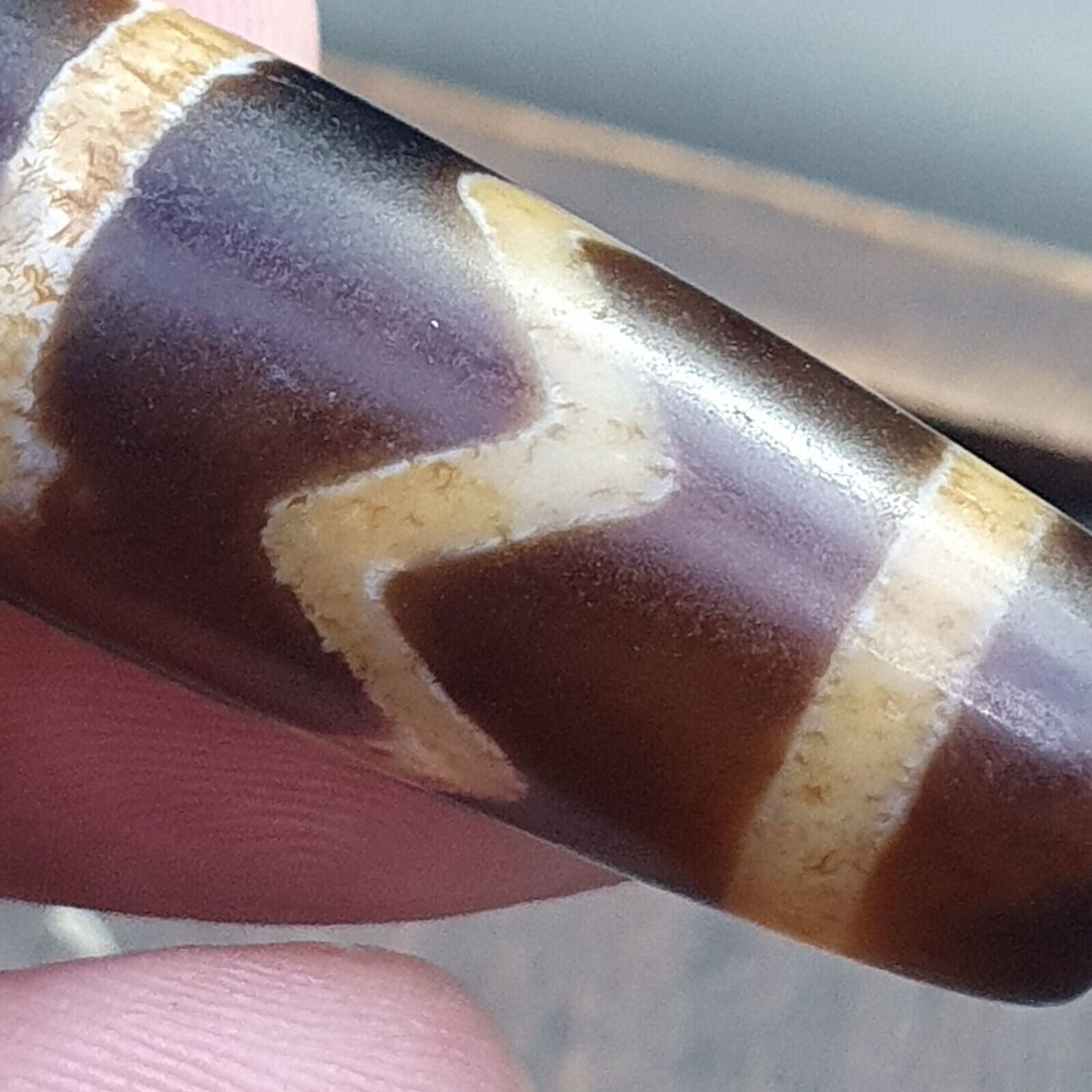 Vintage Old Tibetan Very unique Eyes Agate stone Dzi Bead Amulet