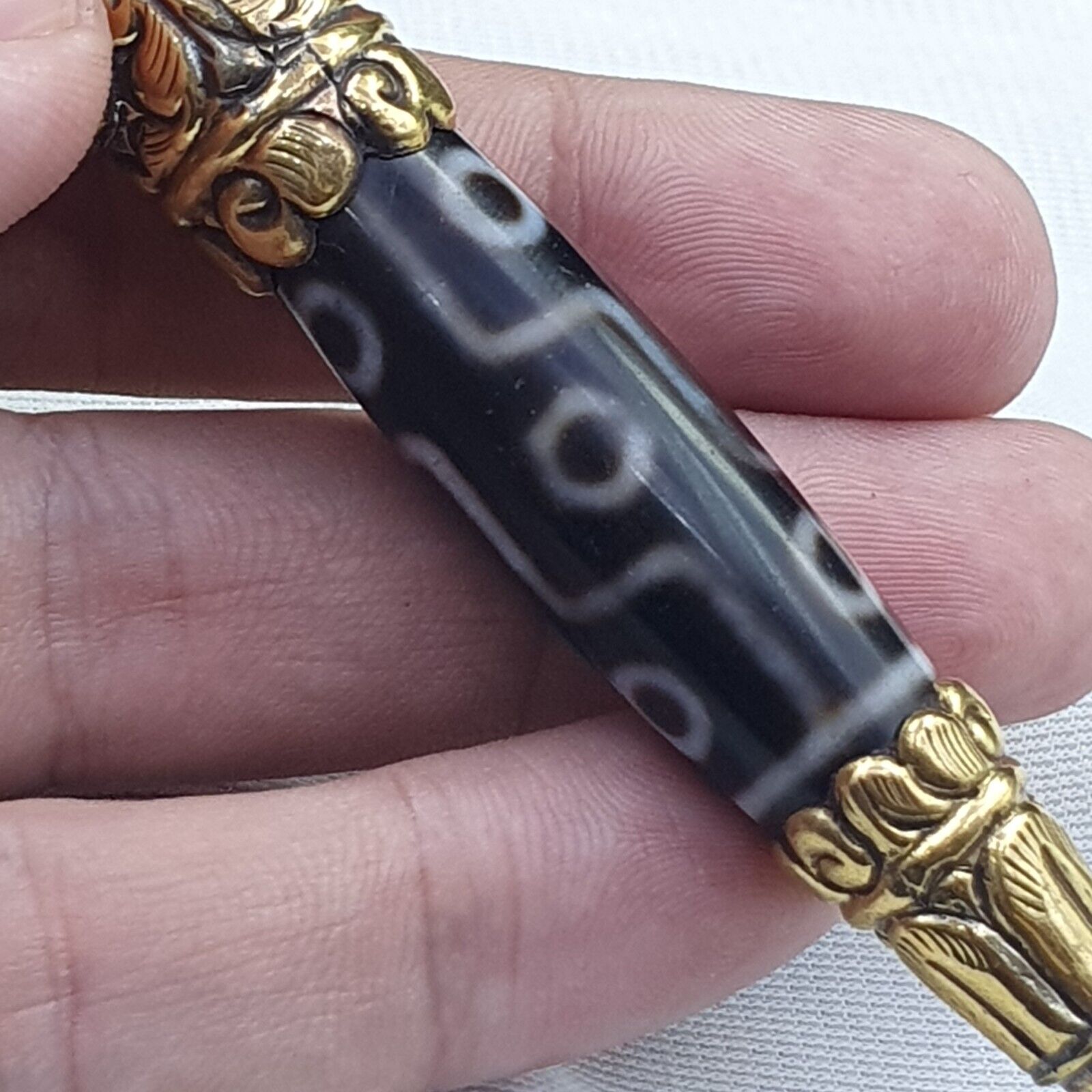 Amazing Corals Agate 9 Eyes Tibetan Nepalese dzi bead pendant  Dzi Bead Amulet