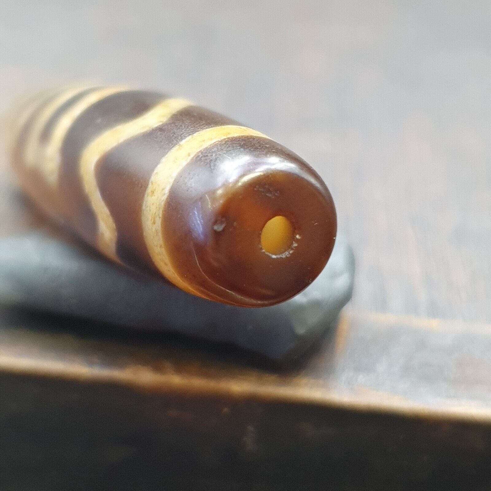 Vintage Old Tibetan Very unique Eyes Agate stone Dzi Bead Amulet
