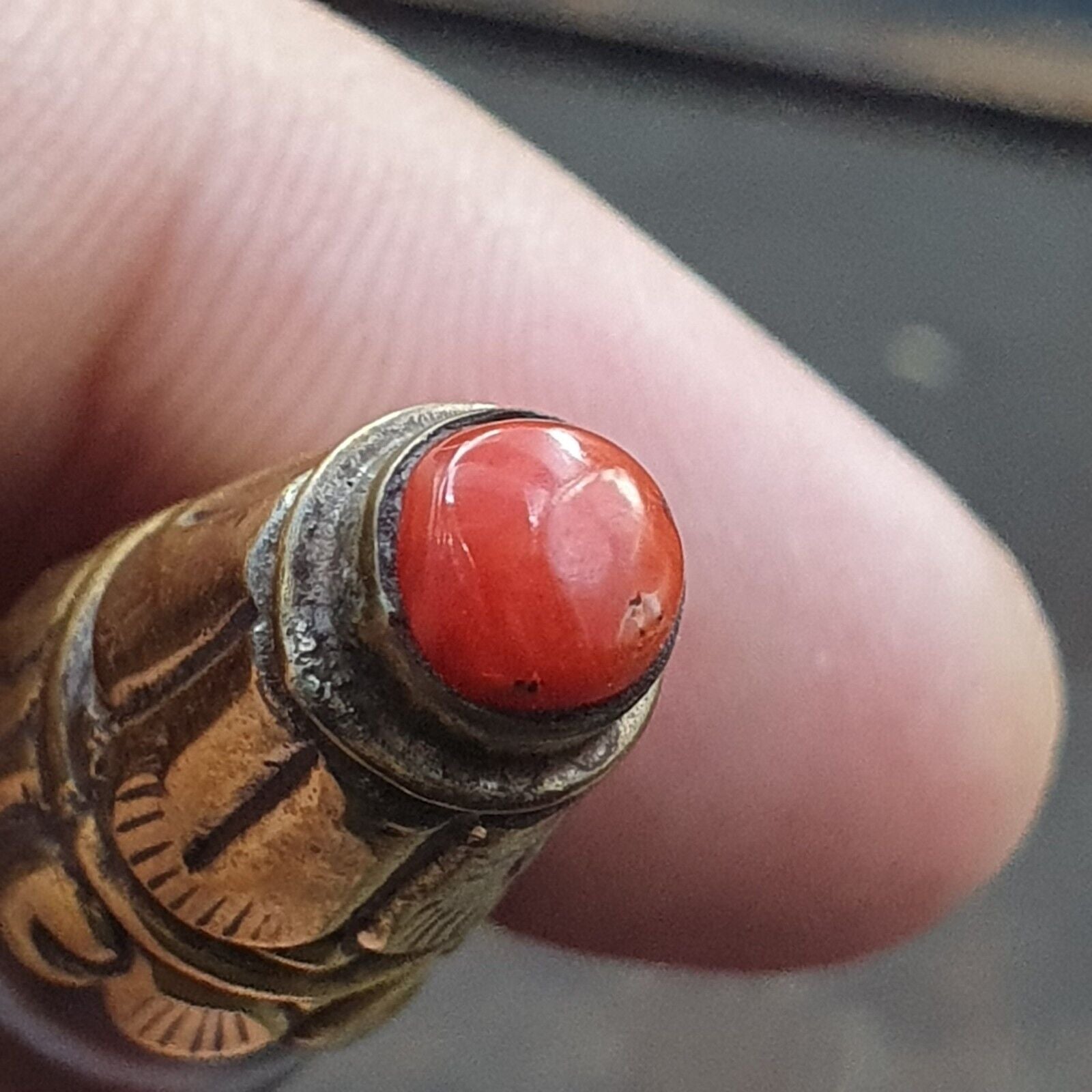 Amazing Corals Agate 9 Eyes Tibetan Nepalese dzi bead pendant  Dzi Bead Amulet
