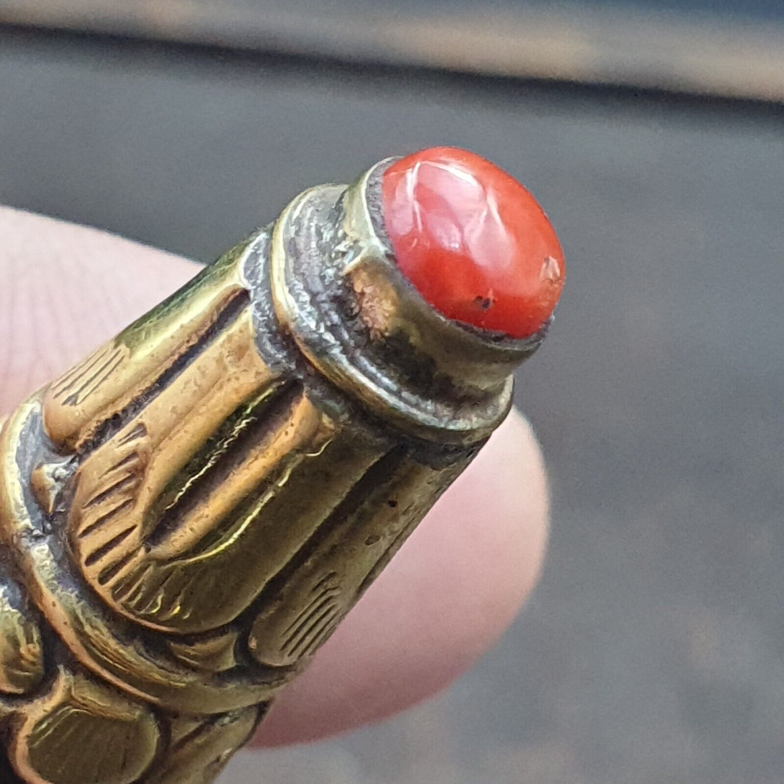Amazing Corals Agate 9 Eyes Tibetan Nepalese dzi bead pendant  Dzi Bead Amulet