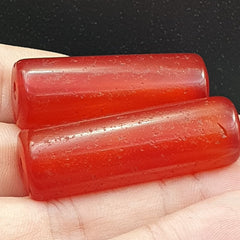 Lot 2 Antique Red Agate Himalayan Tibetan African Agate carnelian Bead