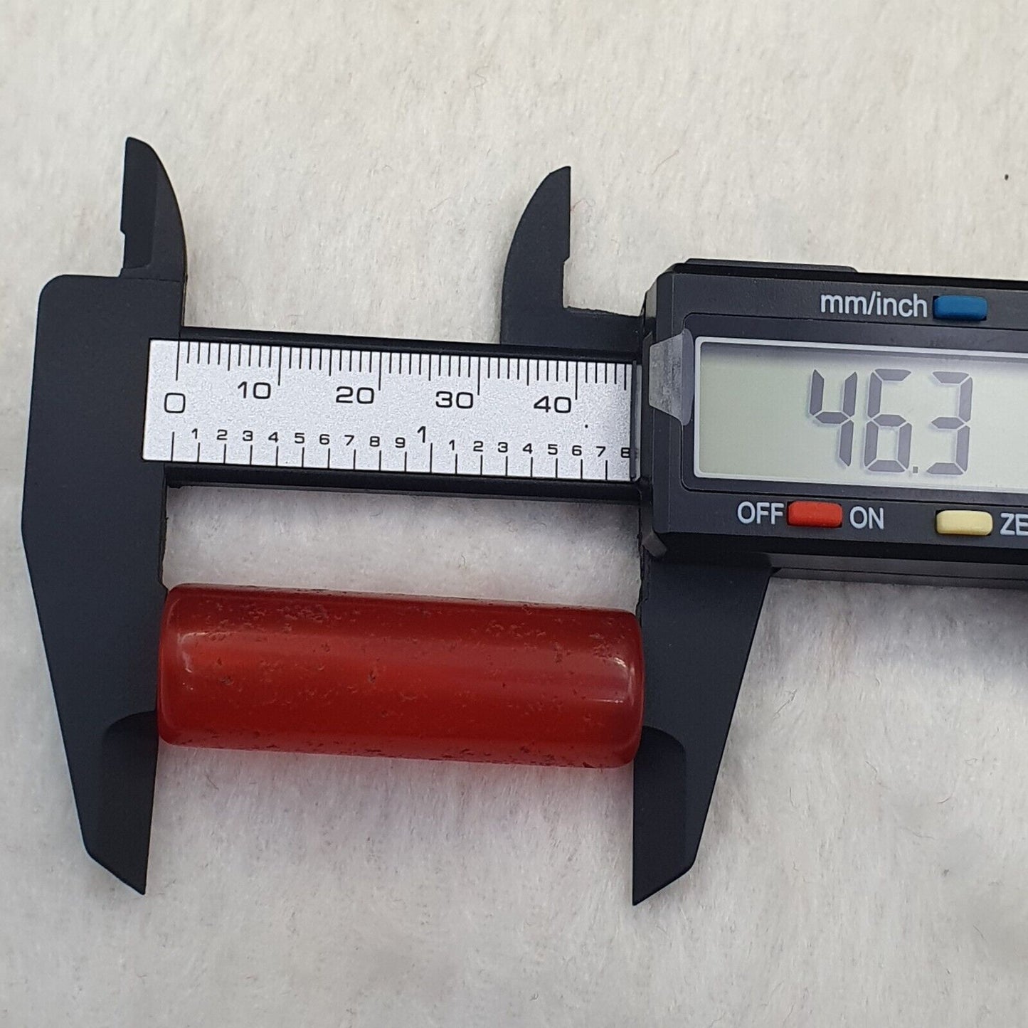 Lot 2 Antike rote Achat-Karneolperle aus tibetischem, afrikanischem Himalaya-Achat 