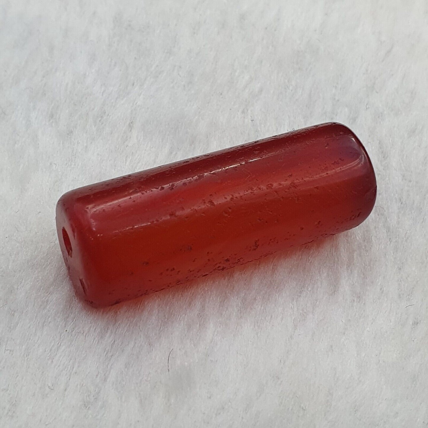Lot 2 Antike rote Achat-Karneolperle aus tibetischem, afrikanischem Himalaya-Achat 