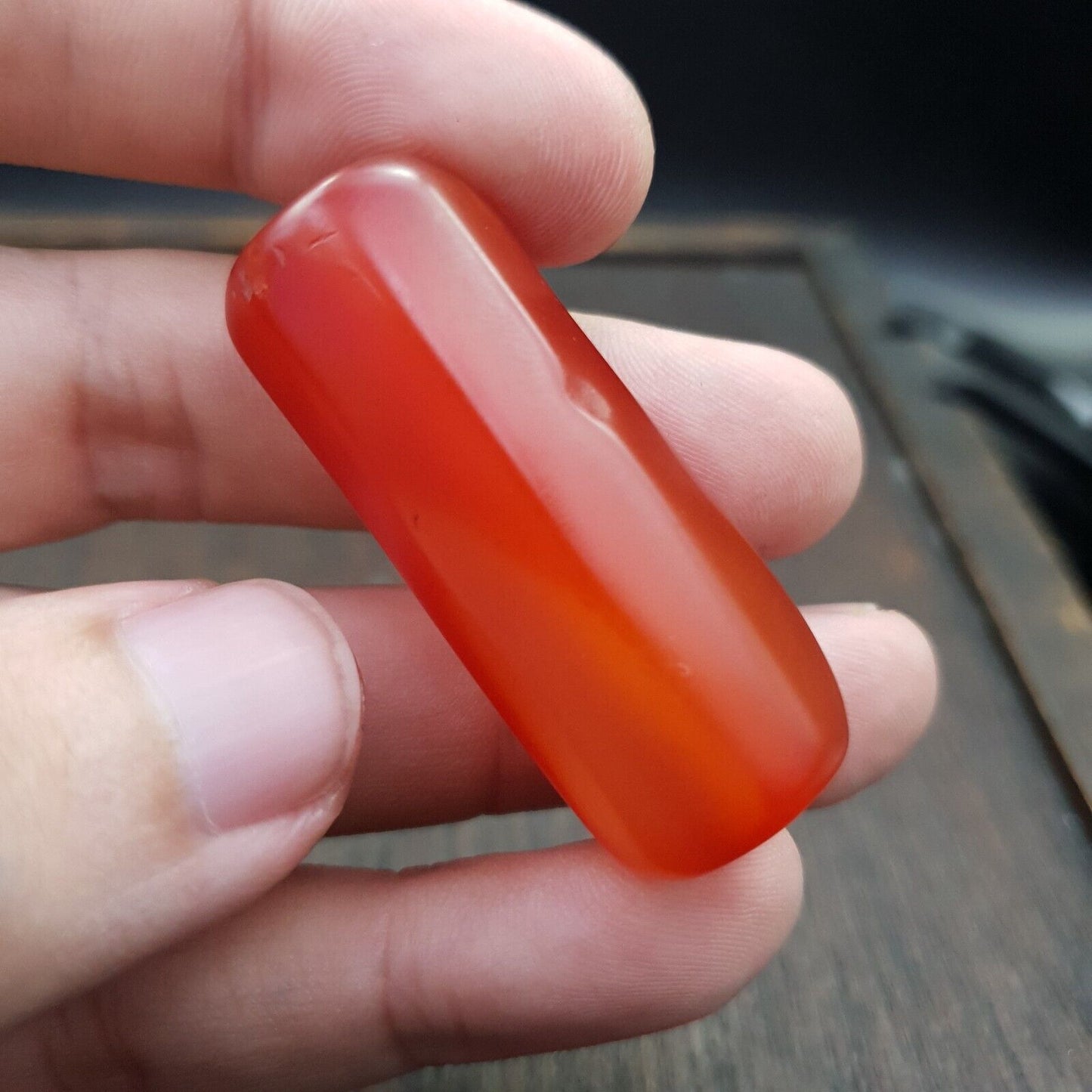紅玉髓復古稀有喜馬拉雅藏紅瑪瑙大珠 C-RD-3 