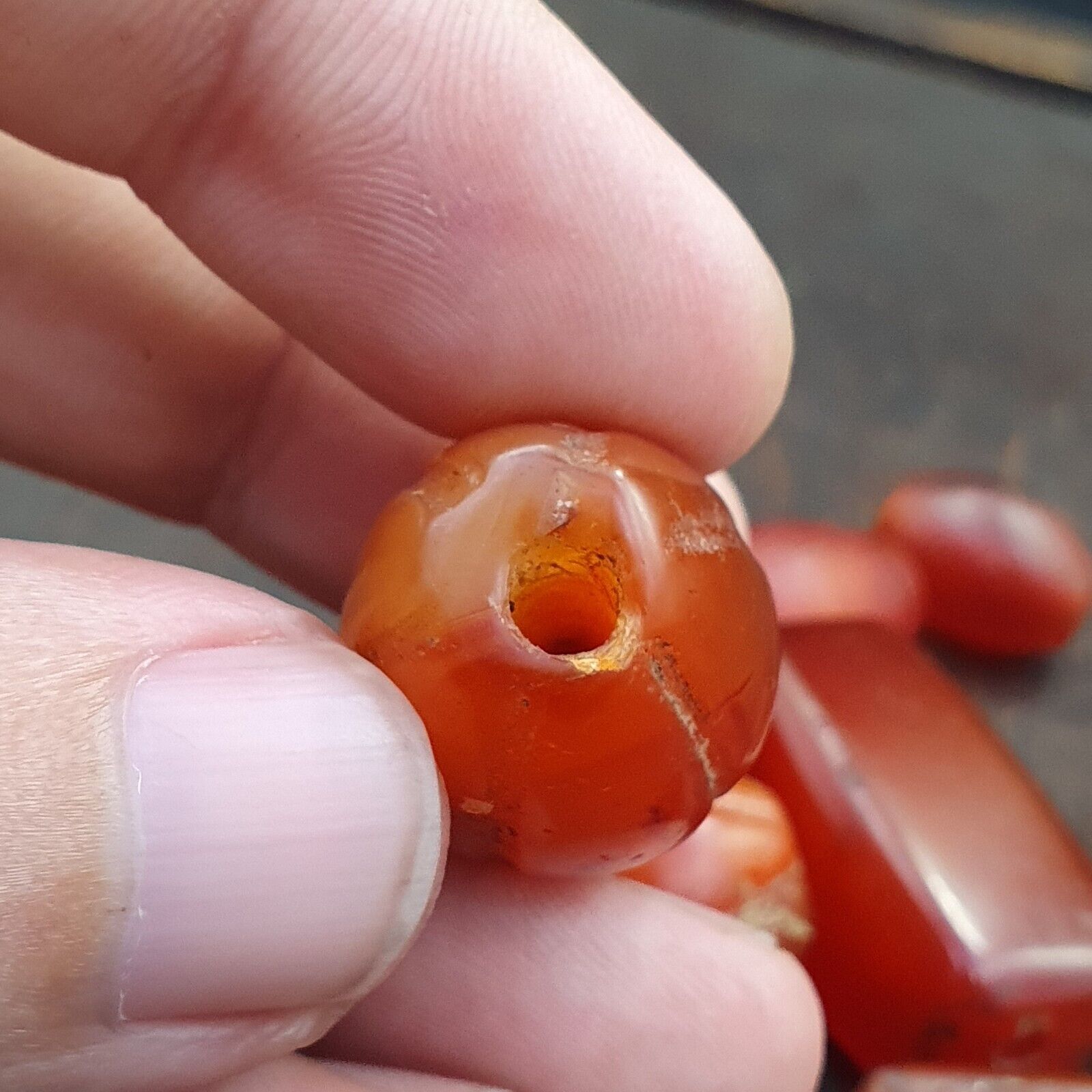 Lot 9 Antique Red Agate Himalayan Tibetan African Agate carnelian Beads